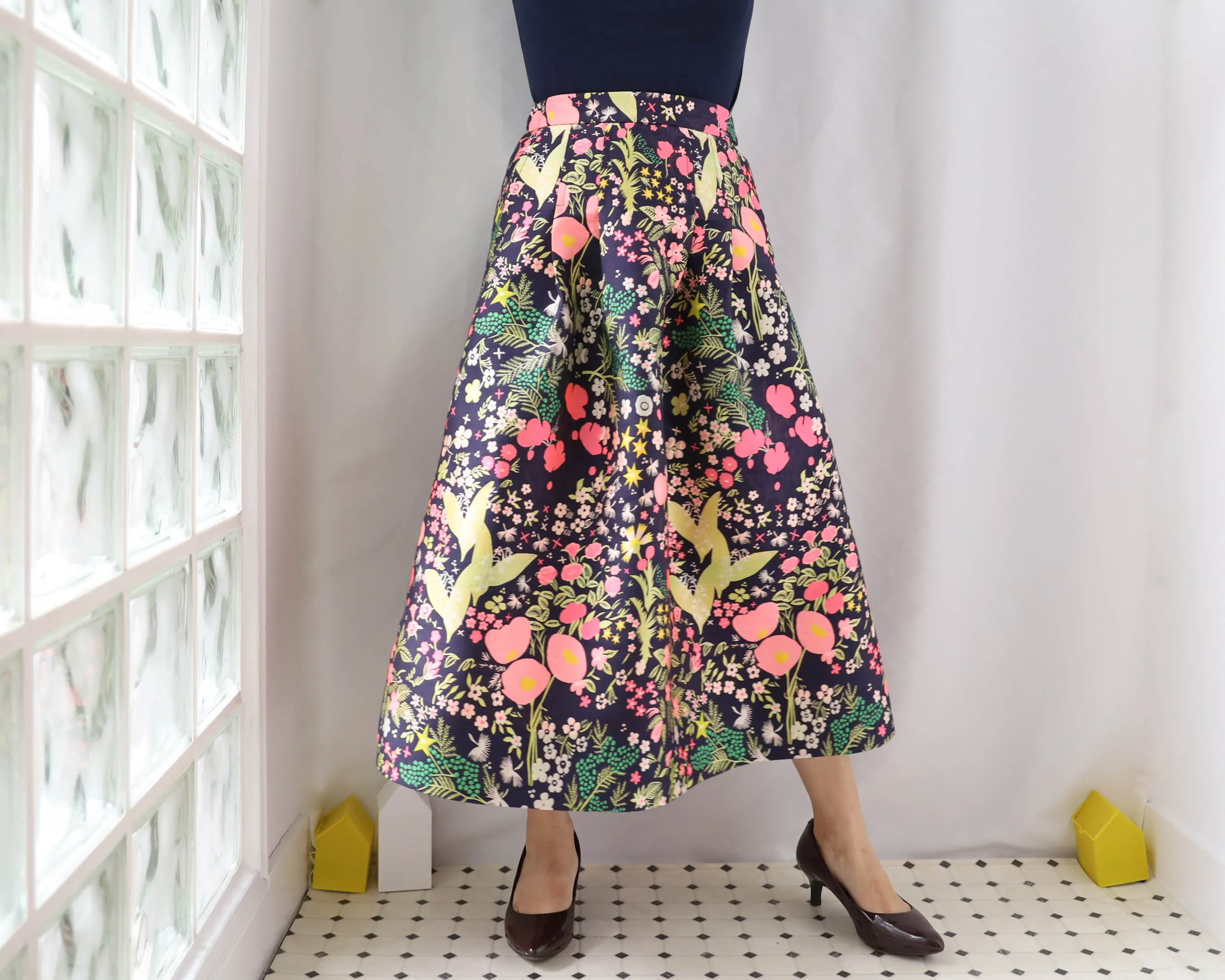 <S17A80> CRAZY WOVEN Skirt  -Length 80cm