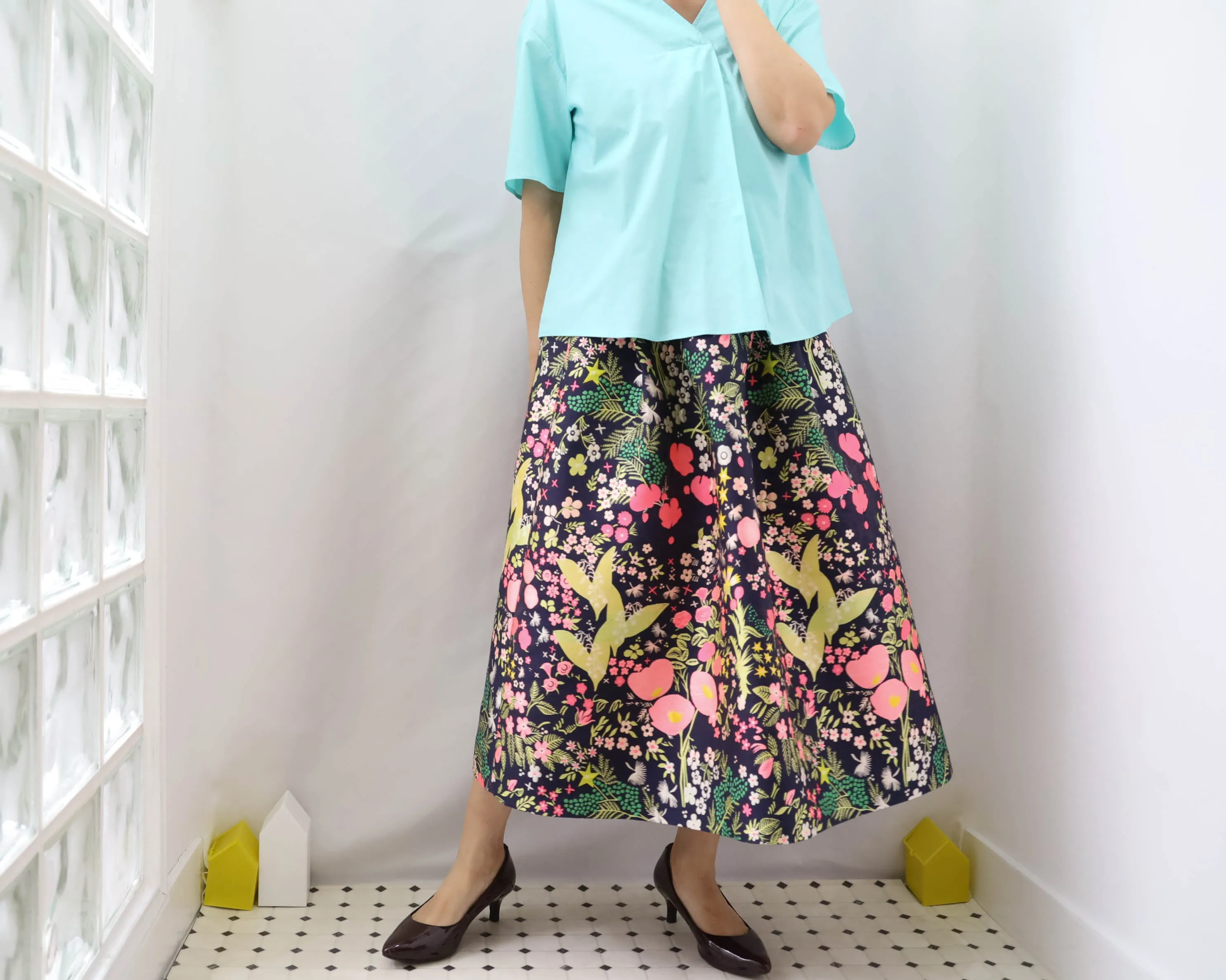 <S17A80> CRAZY WOVEN Skirt  -Length 80cm
