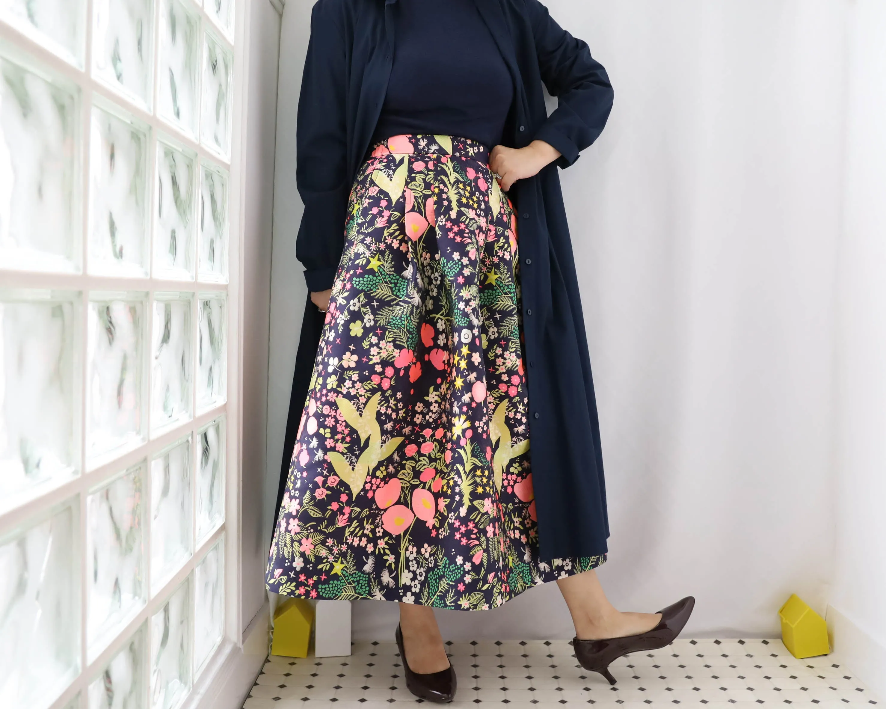 <S17A80> CRAZY WOVEN Skirt  -Length 80cm
