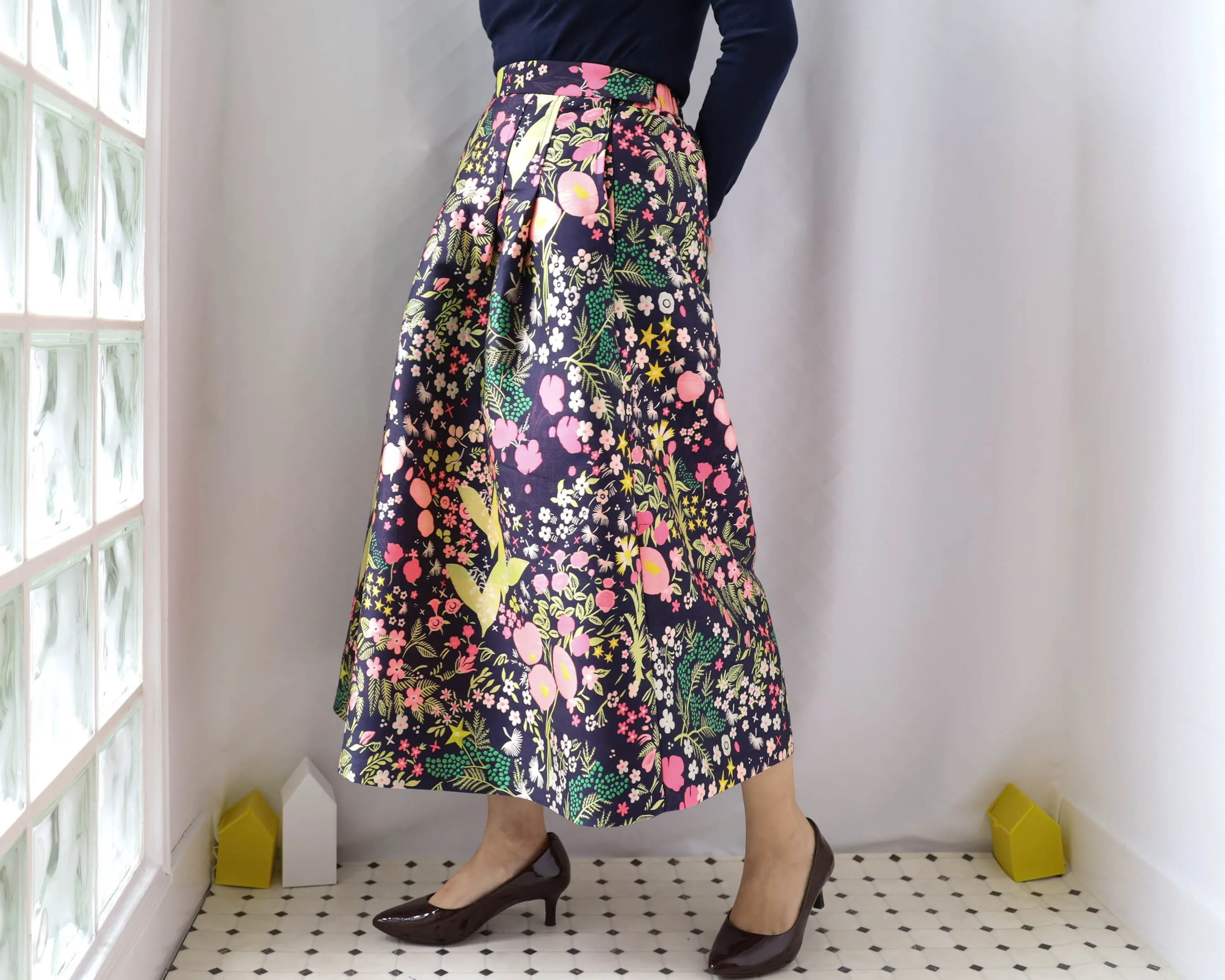 <S17A80> CRAZY WOVEN Skirt  -Length 80cm
