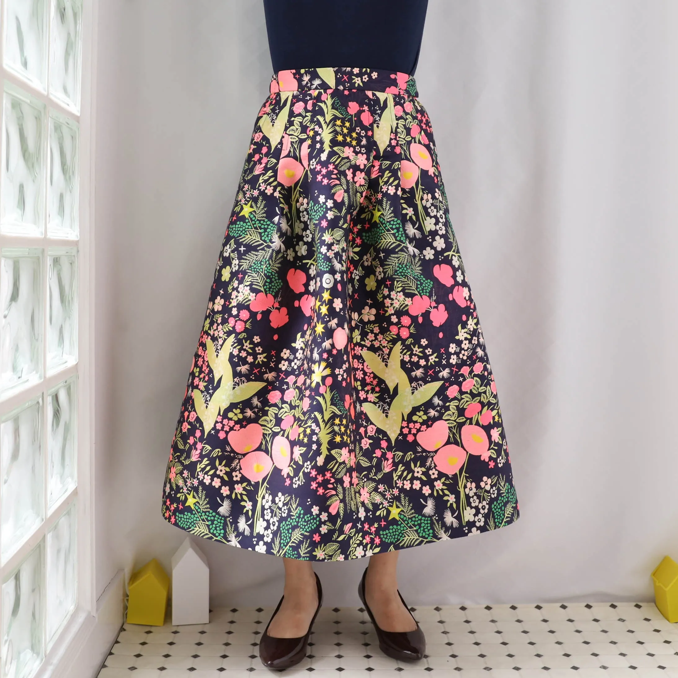 <S17A80> CRAZY WOVEN Skirt  -Length 80cm