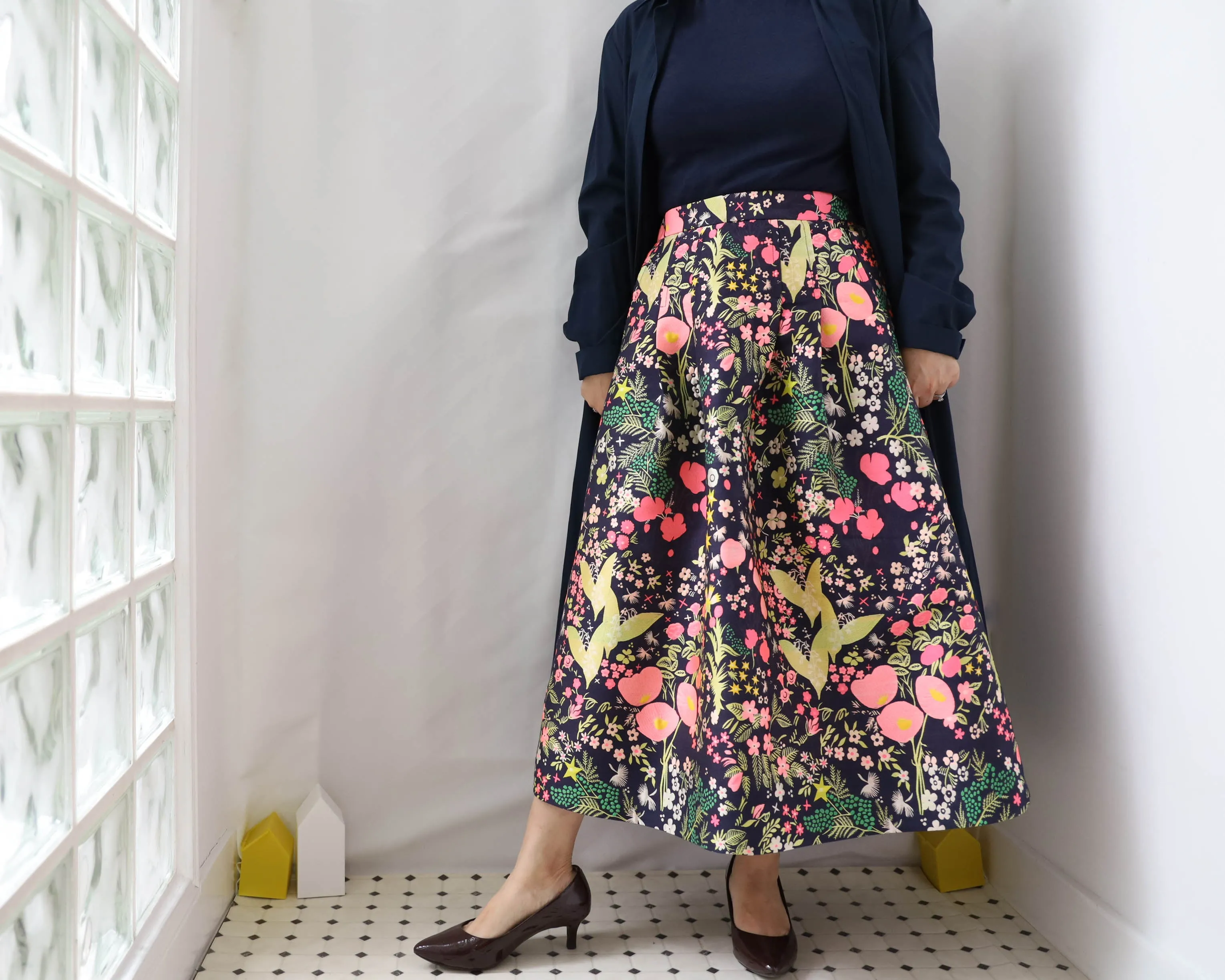 <S17A80> CRAZY WOVEN Skirt  -Length 80cm