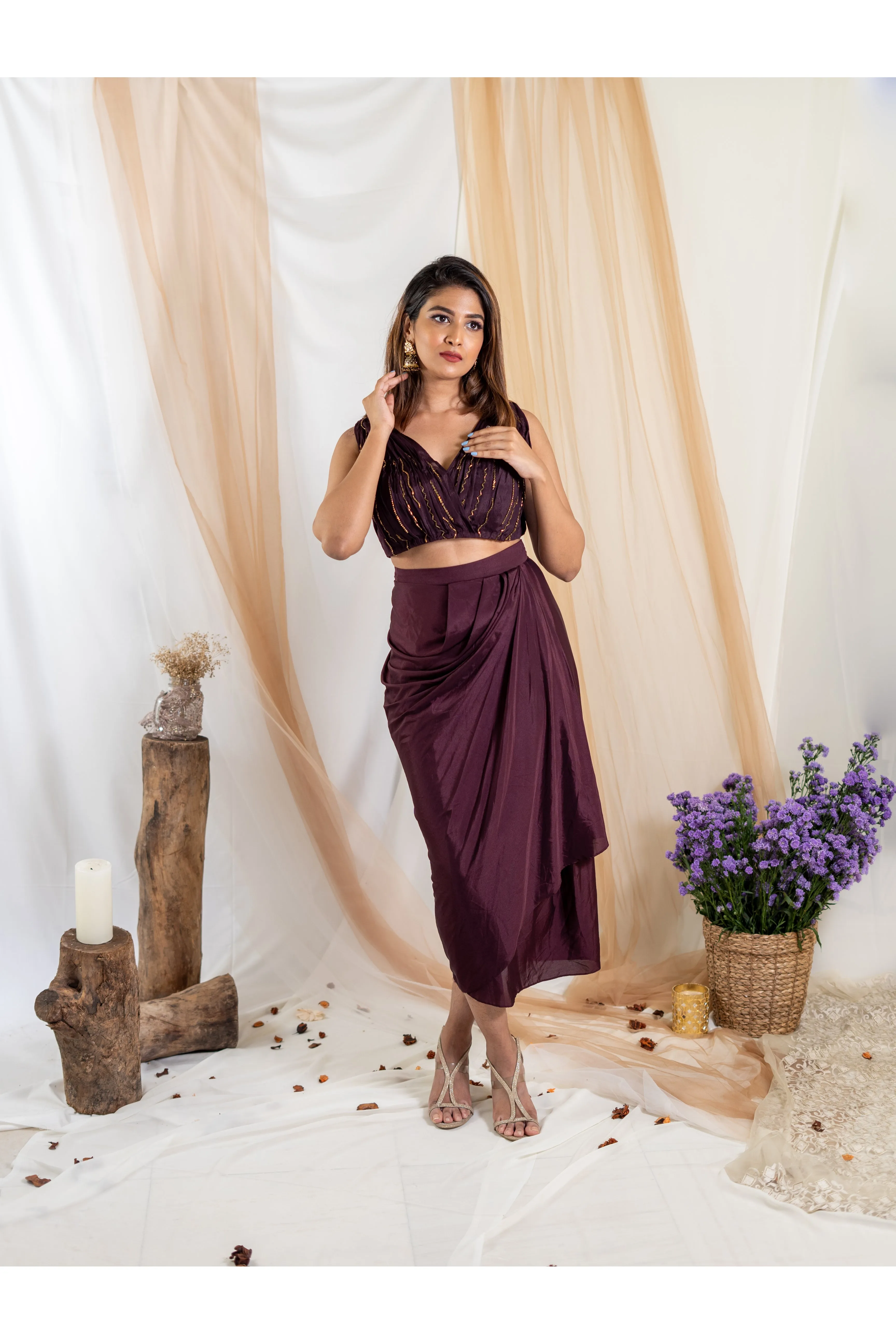 Mahogany Drape Skirt