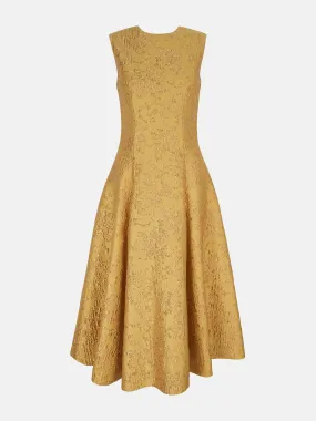 Mara dress in gold wallpaper jacquard