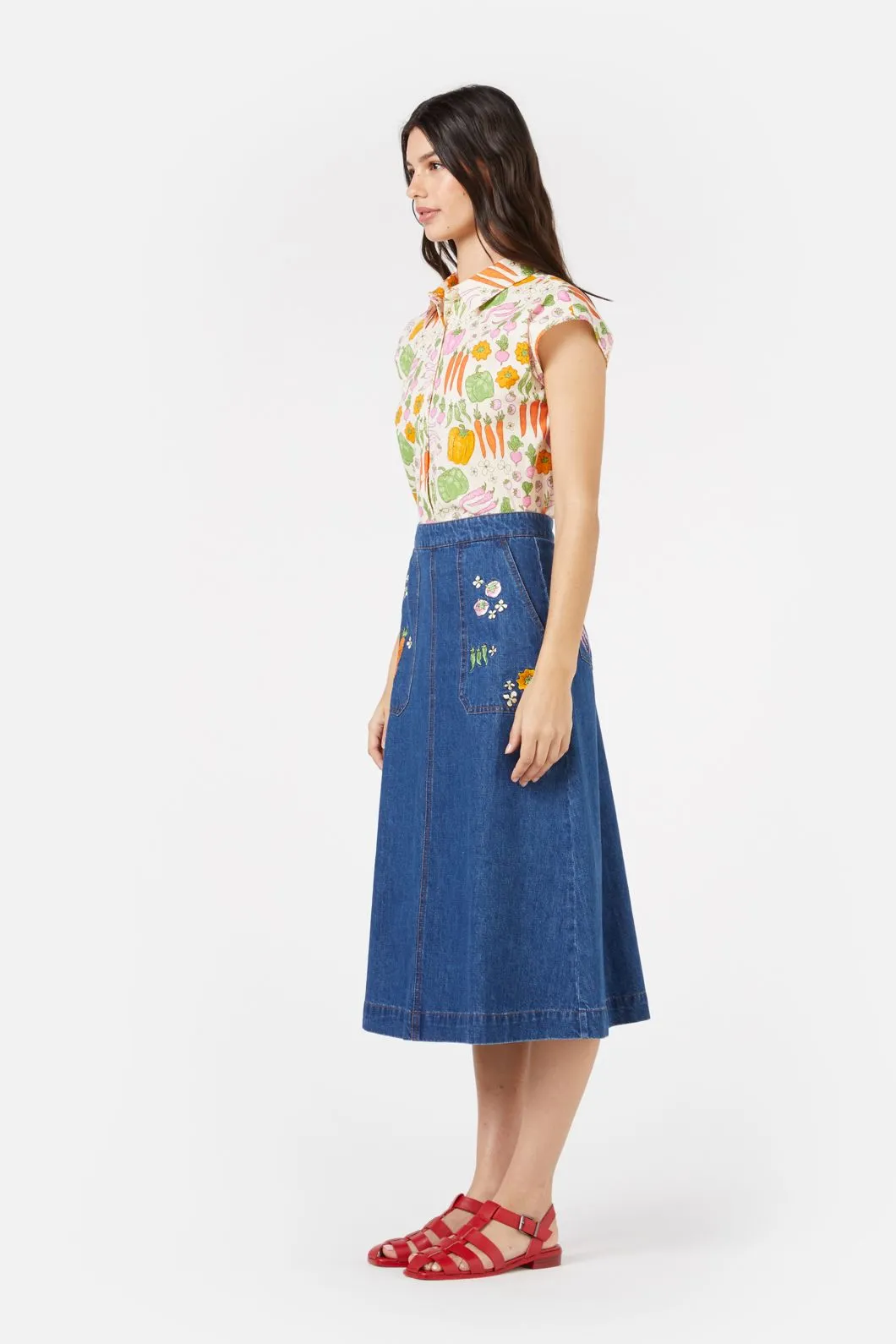 Market Day Emb Skirt