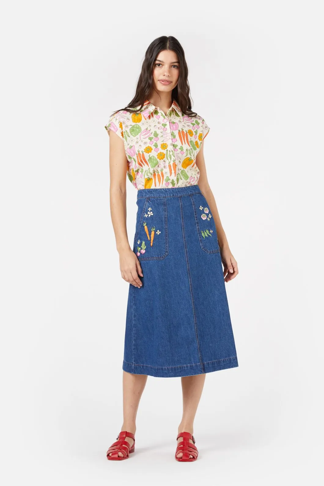 Market Day Emb Skirt