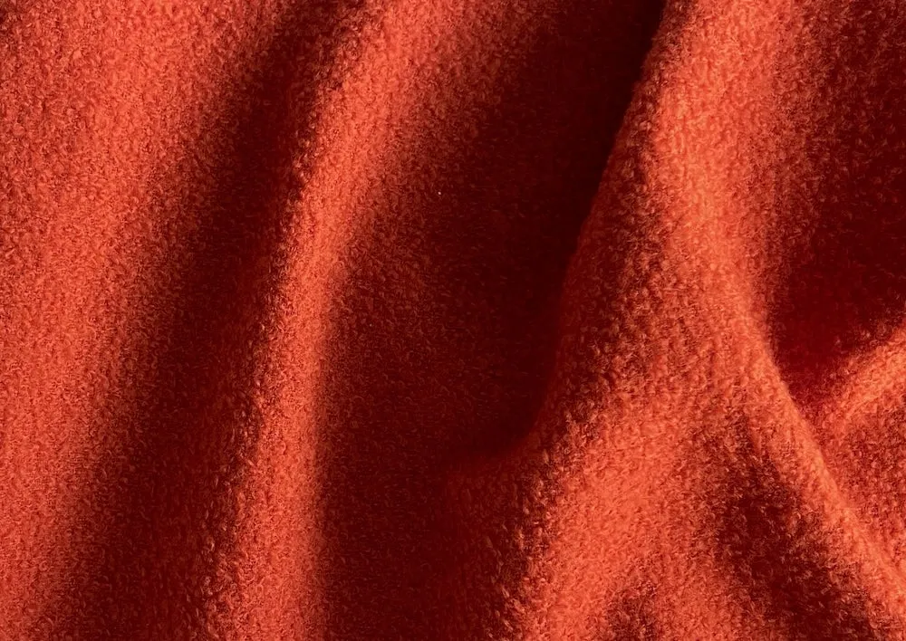 Mid-Weight Pumpkin Spice Plush Wool Blend Bouclé