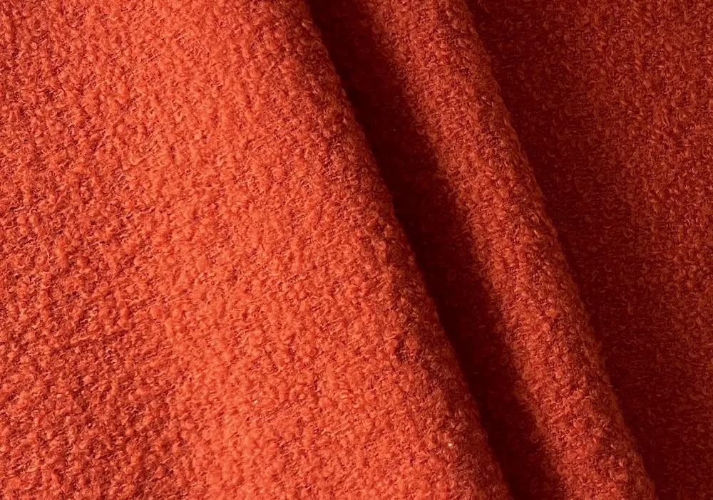 Mid-Weight Pumpkin Spice Plush Wool Blend Bouclé