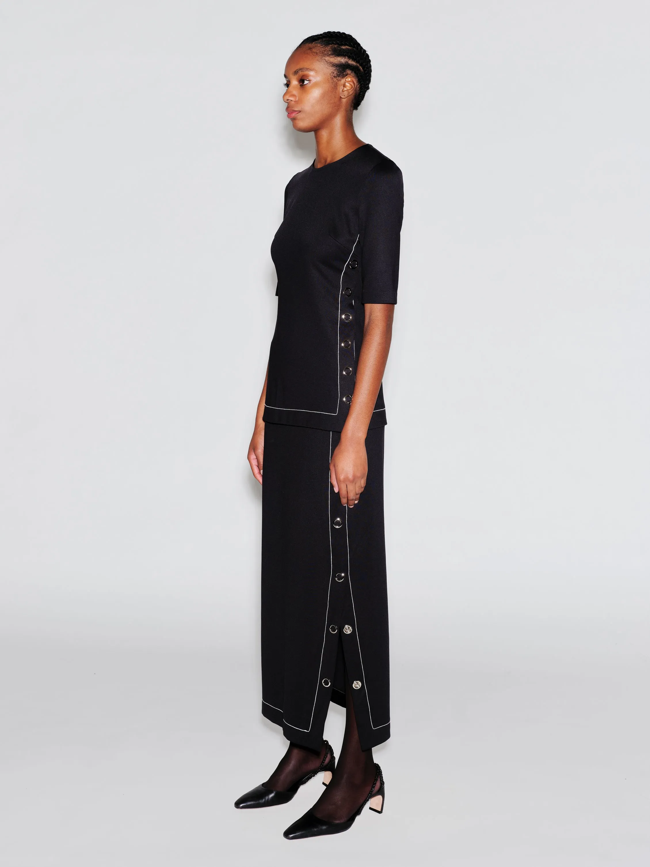 MIDI SNAP SKIRT