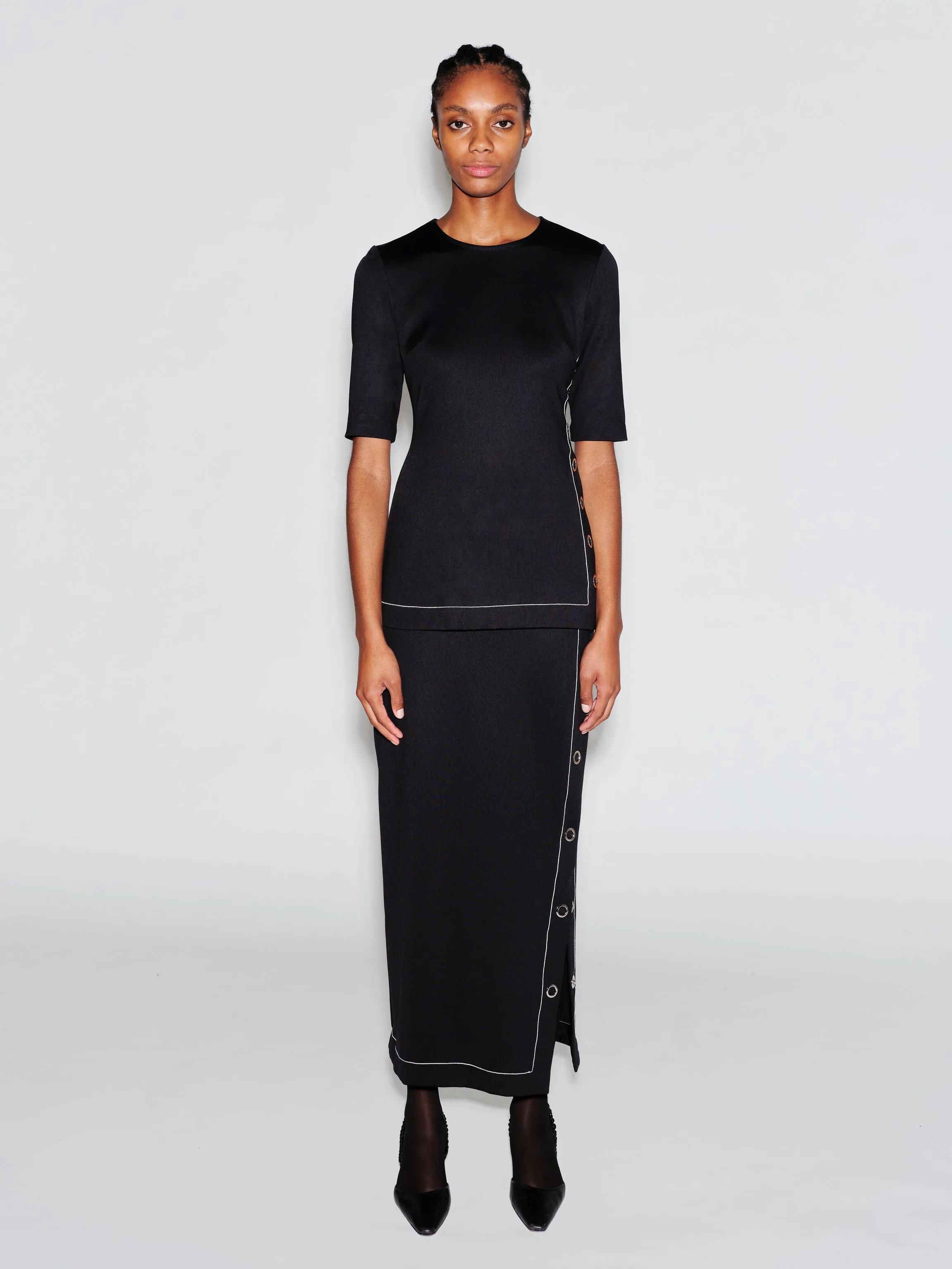 MIDI SNAP SKIRT