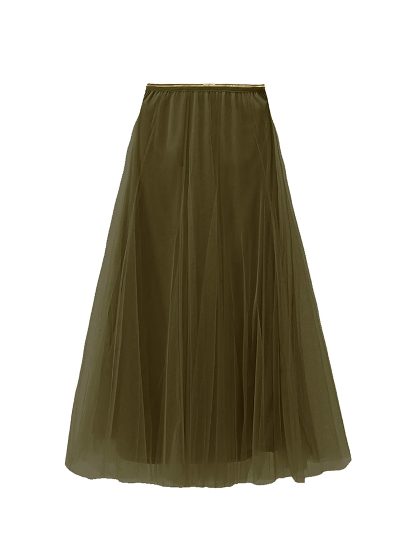 Midi Tulle Skirt - Olive