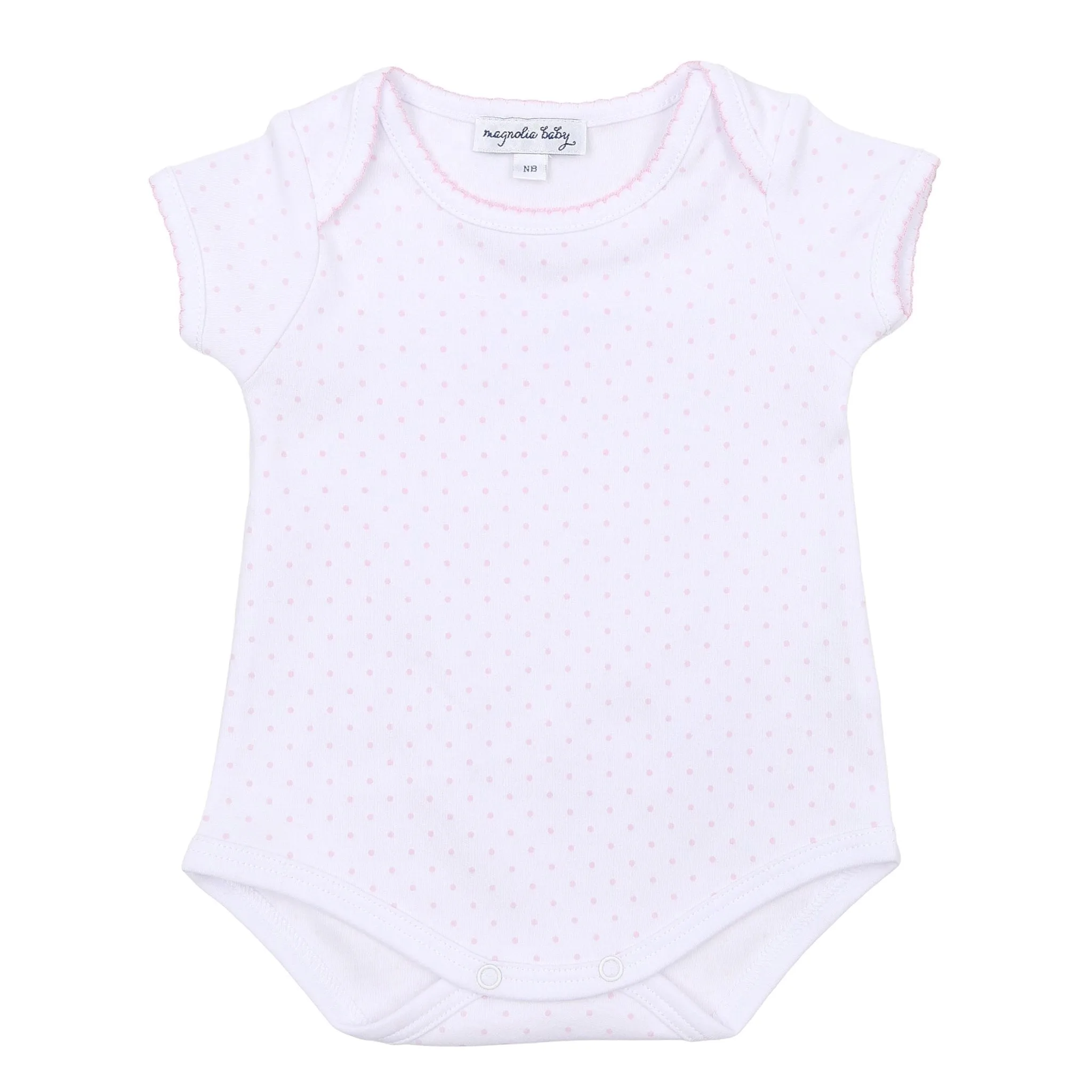 Mini Dots Short Sleeve Bodysuit - Pink