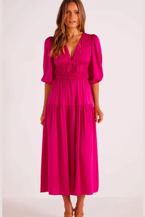 MINKPINK SAFIRA MIDI DRESS BERRY