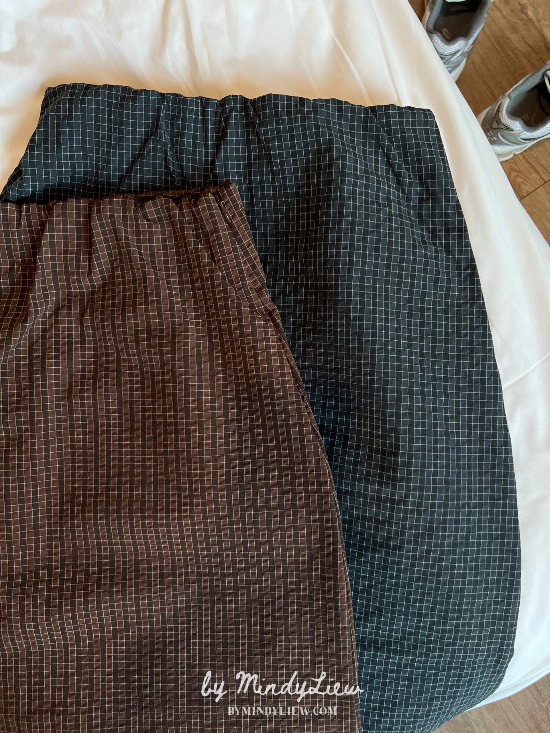 ML24954 Checked Nylon Skirt