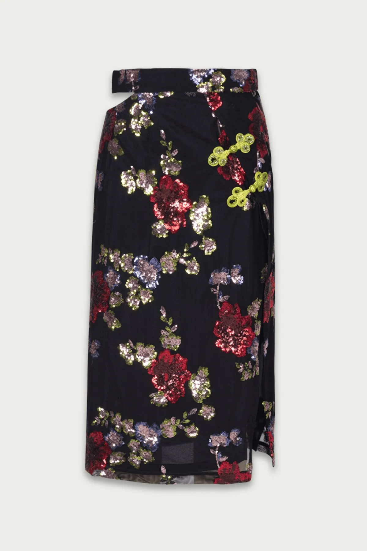 Mukzin | Sequin Contrast Embroidered Vintage Skirt