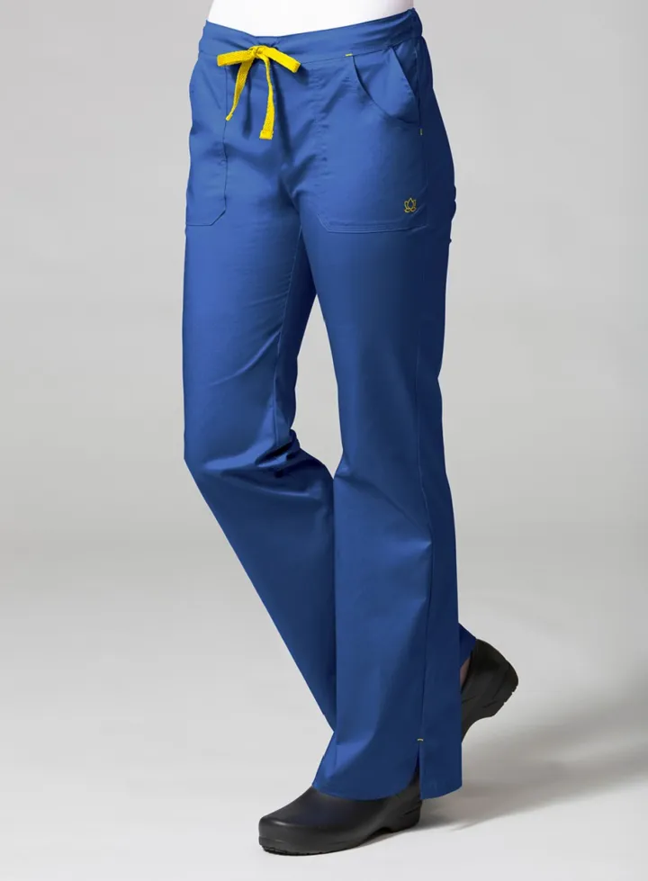 Multi Pocket Flare Pant XS-2XL by Maevn (Regular) /  ROYAL BLUE/YELLOW TRIM