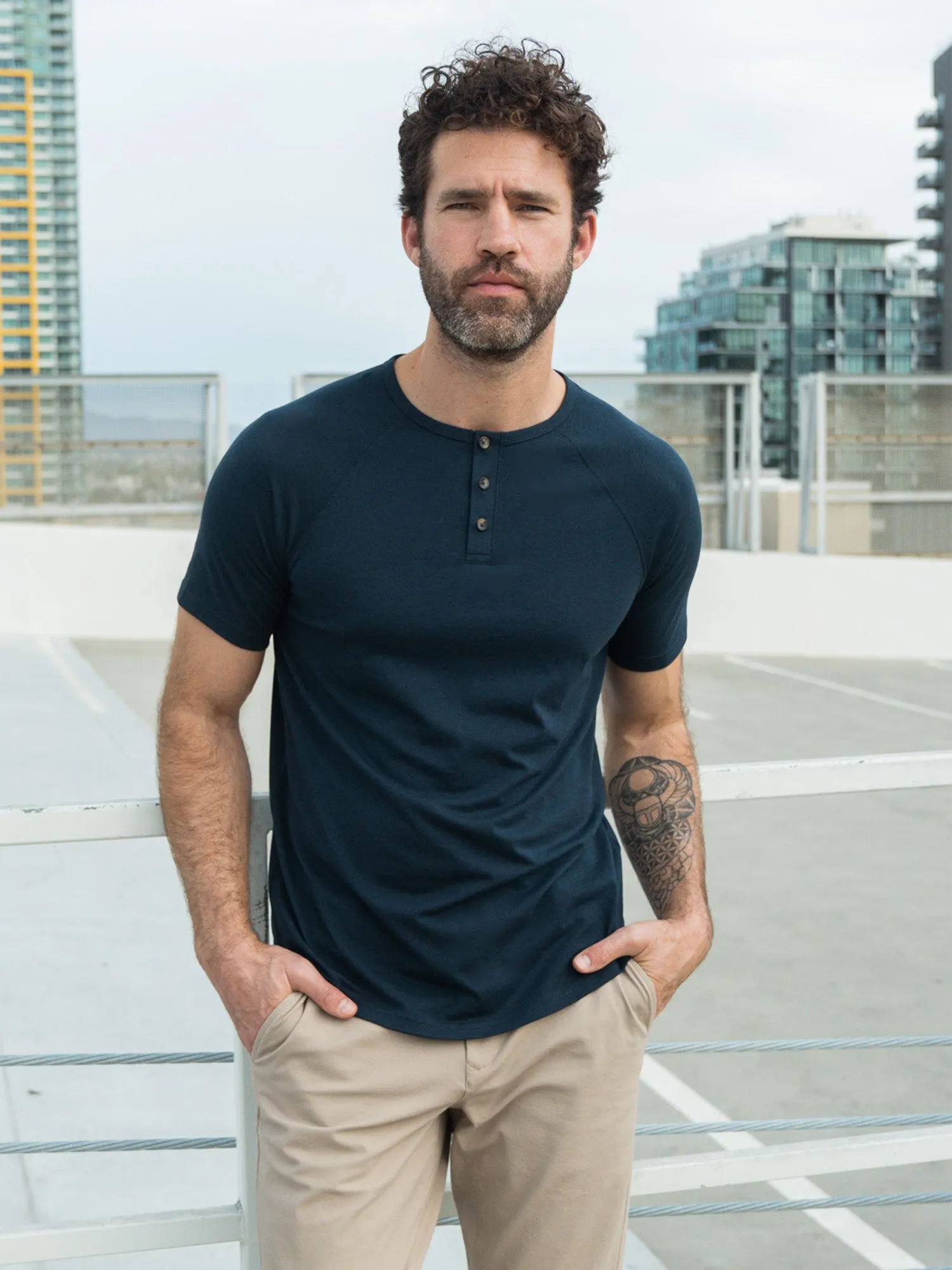 Navy Slim Fit Henley FINAL SALE