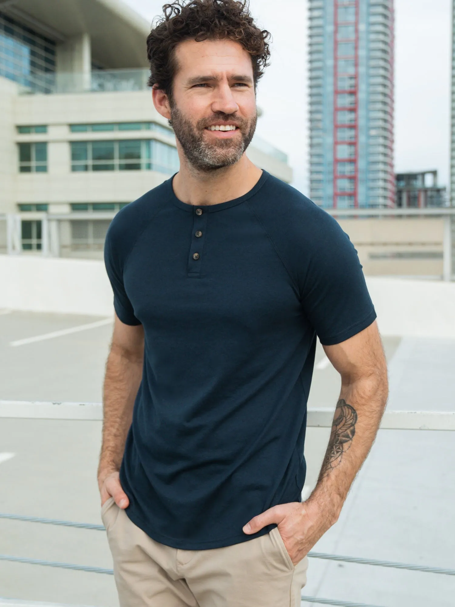 Navy Slim Fit Henley FINAL SALE