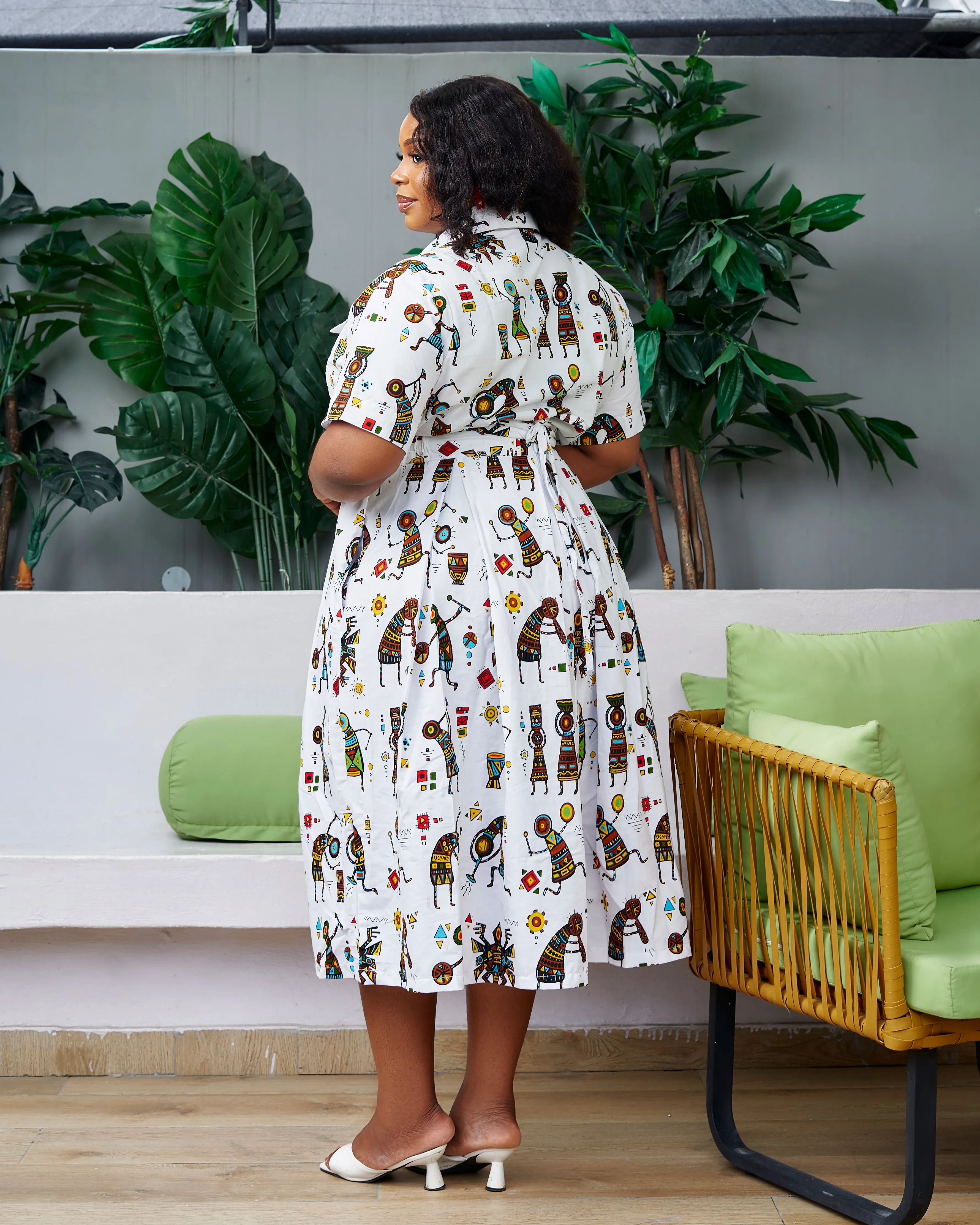 New in African Print Crop Shirt Top - Ebony
