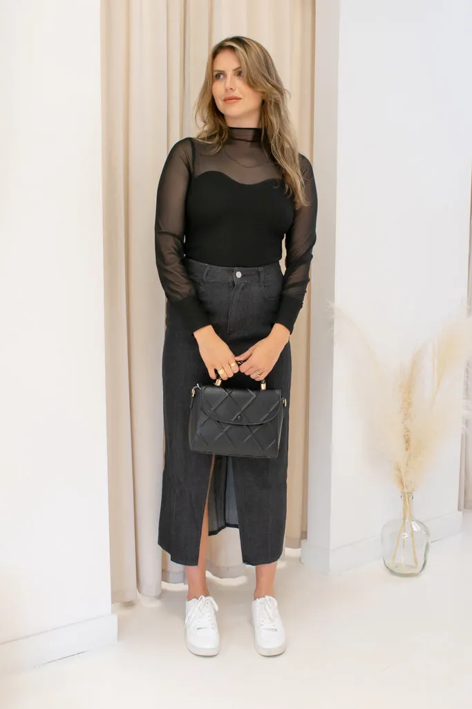NEW SOPHIE DENIM SKIRT (BLACK)