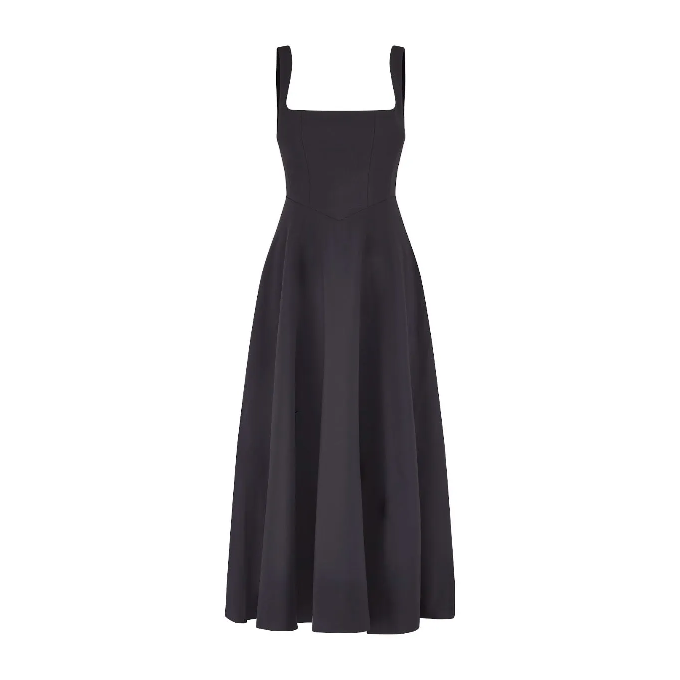 Odd Muse The Ultimate Muse High Waist Square Neck Midi Dress - Black