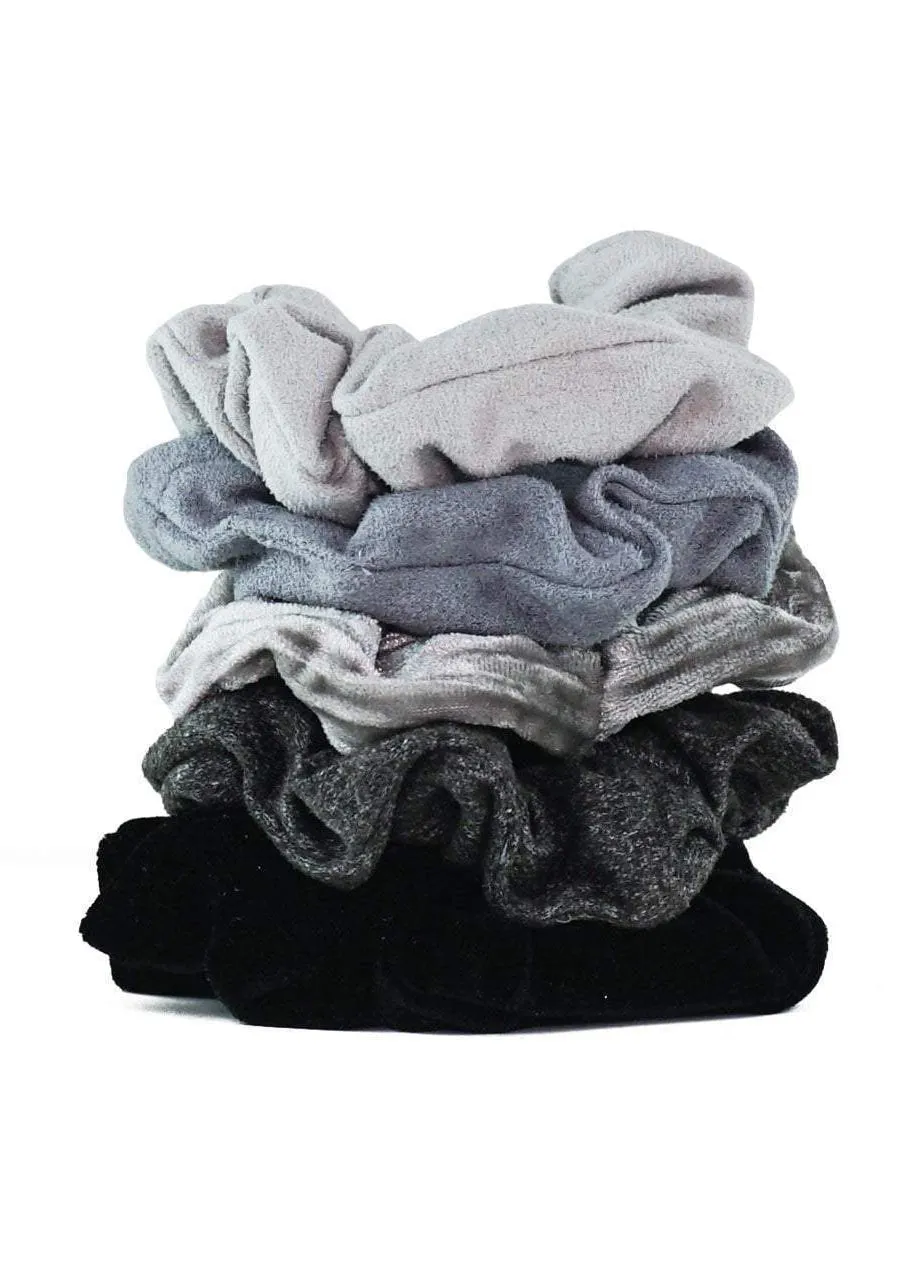 OLD LISTING - Black and Gray Velvet Scrunchie set