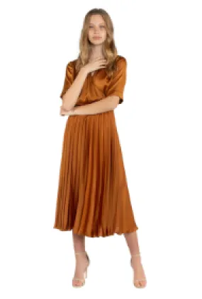 Oliver Dress Pleat Midi Golden