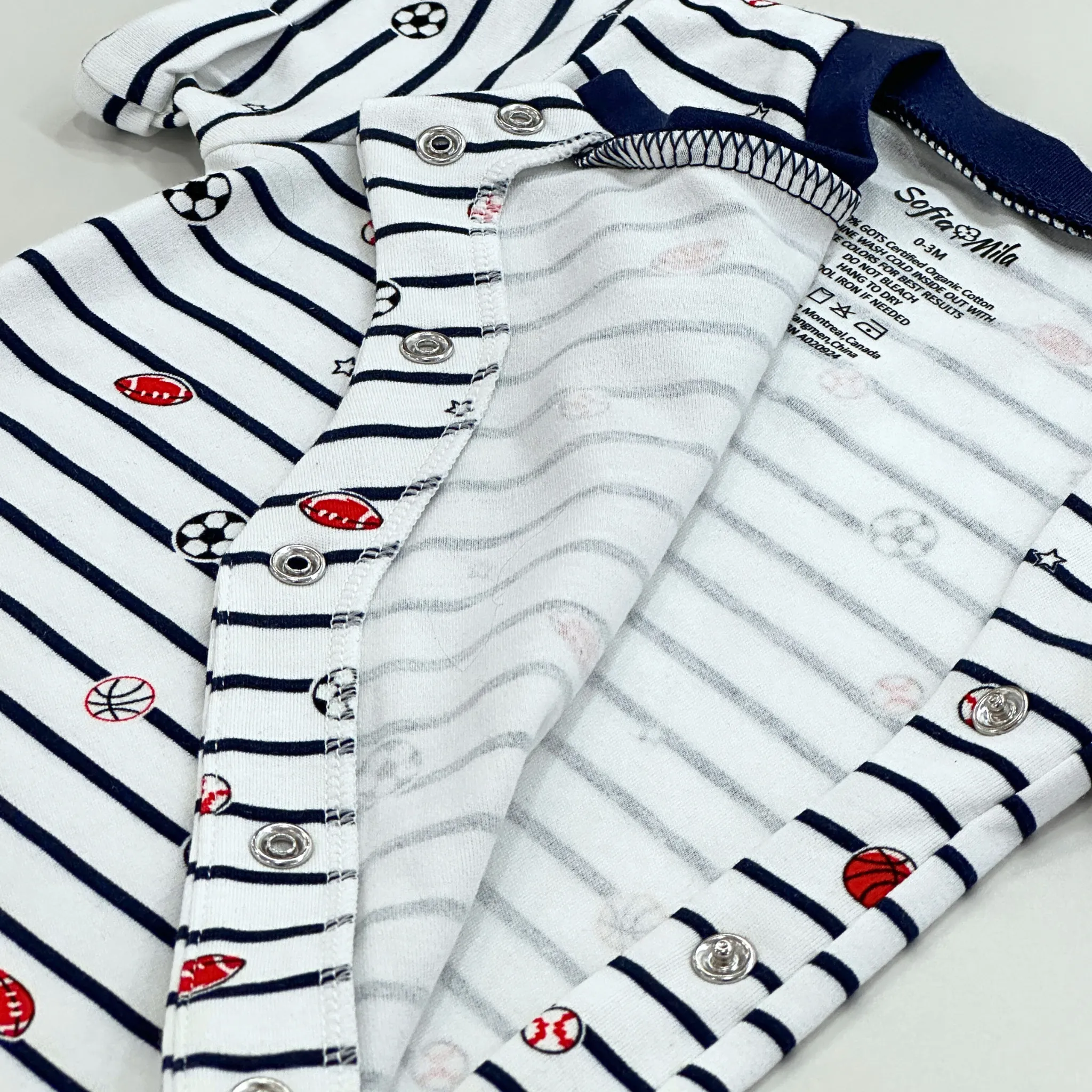 Organic Cotton Short Sleeve One-Piece Sports Print