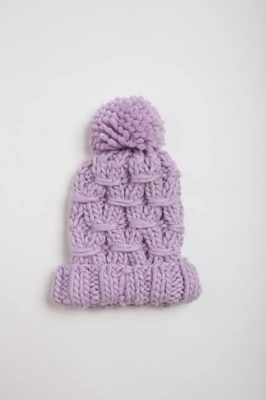 Oversized Chunky Knit Pom Beanie