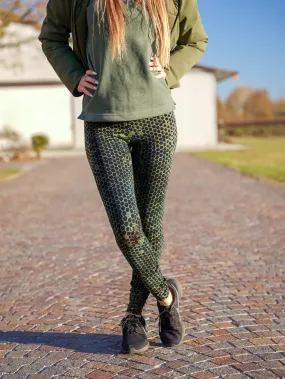 Pantaloni Leggings Siddhi donna modellanti - Alveare verde
