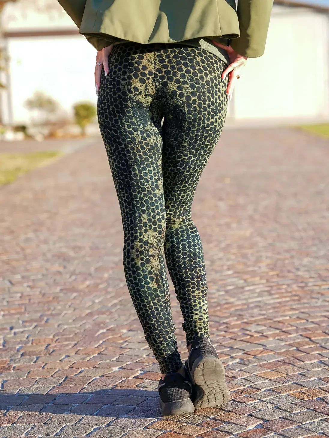 Pantaloni Leggings Siddhi donna modellanti - Alveare verde