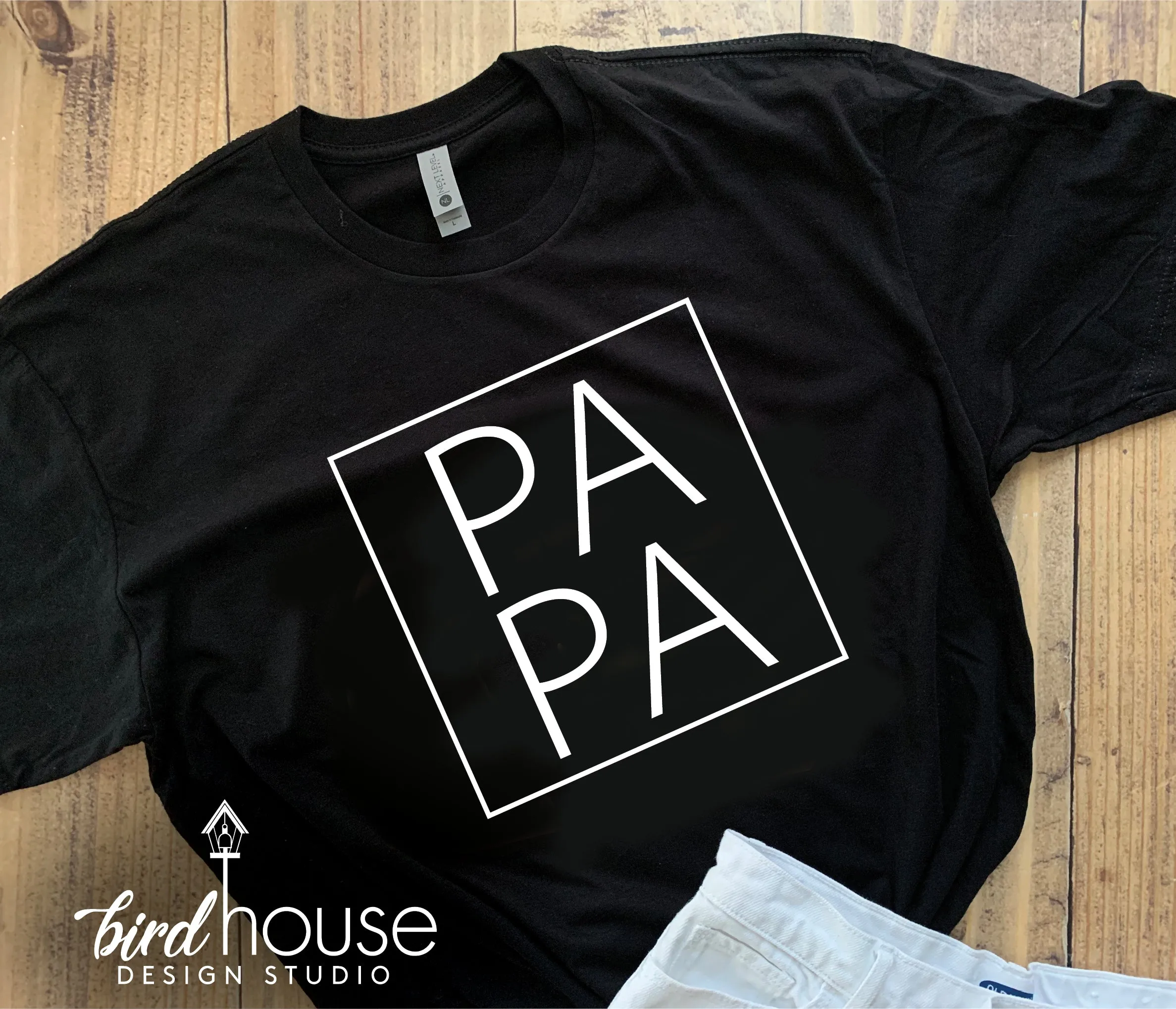PAPA Square, Cute Shirt For DADA, Any Color, Gift for Fathers Day