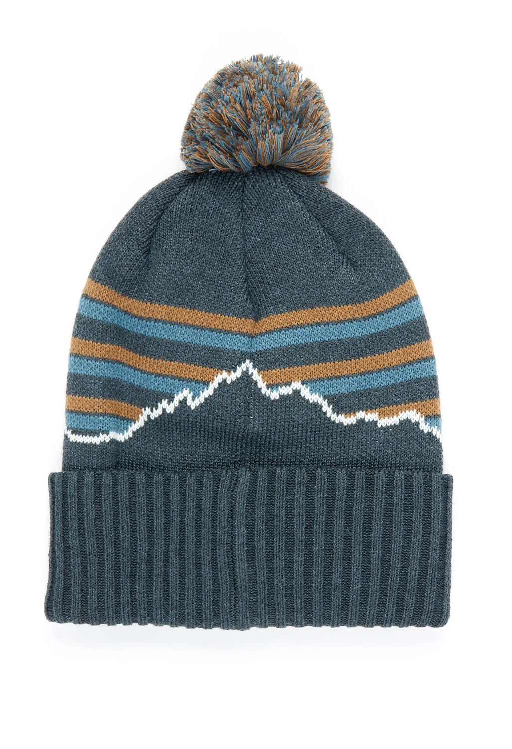 Patagonia Powder Town Beanie - Fitz-Roy Stripe: Smolder Blue