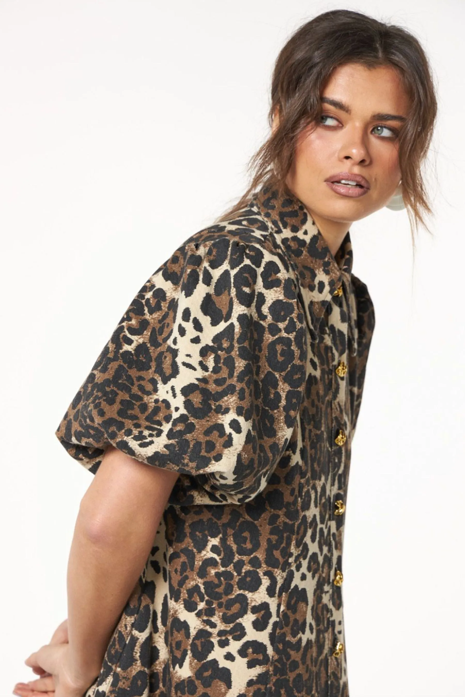 Peyton Midi Dress | Leopard Denim