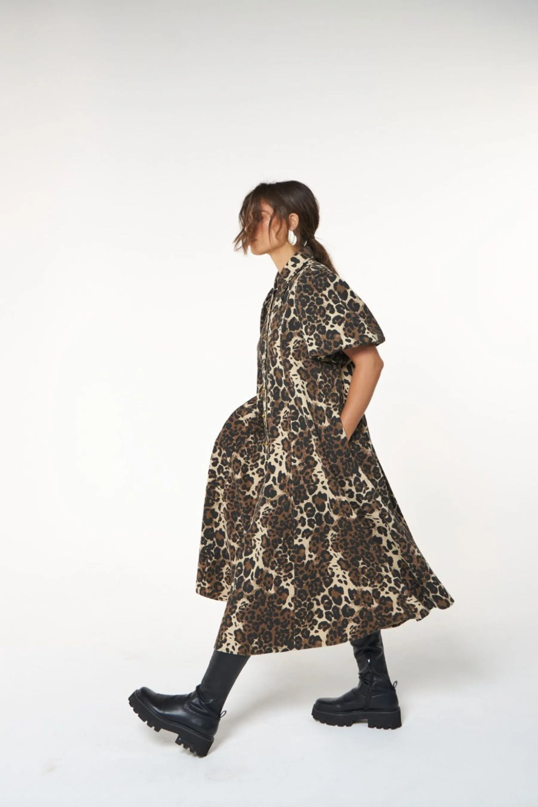 Peyton Midi Dress | Leopard Denim