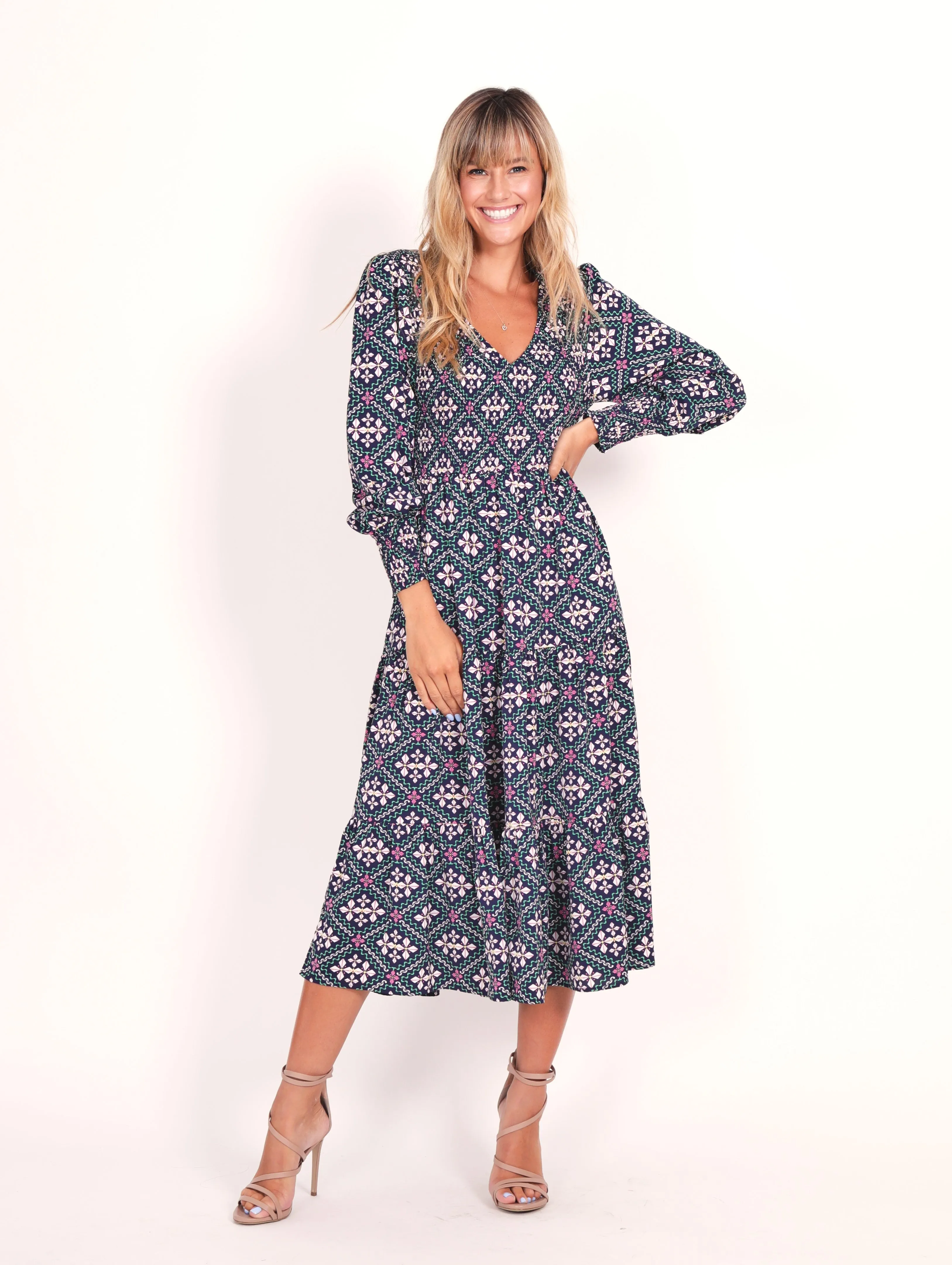 Phoenix Dress - Retro Navy