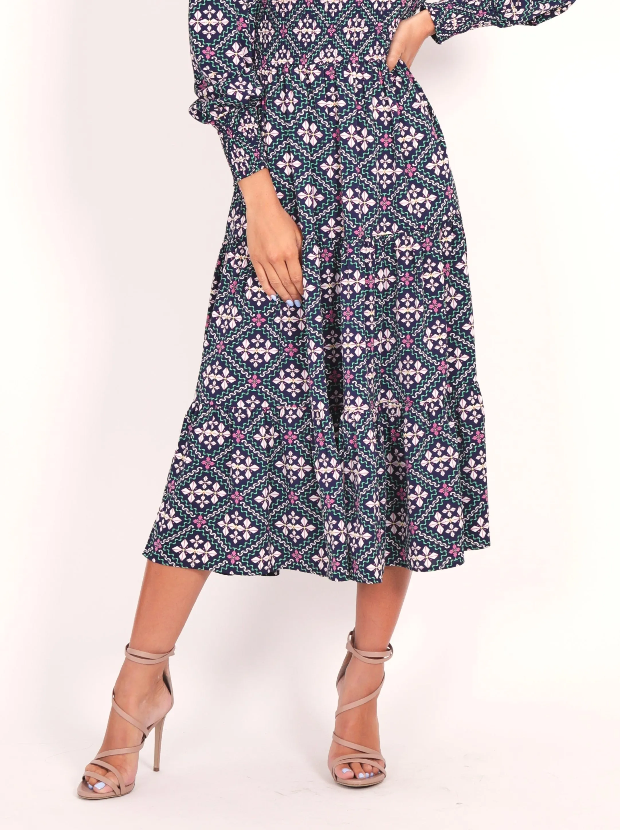Phoenix Dress - Retro Navy