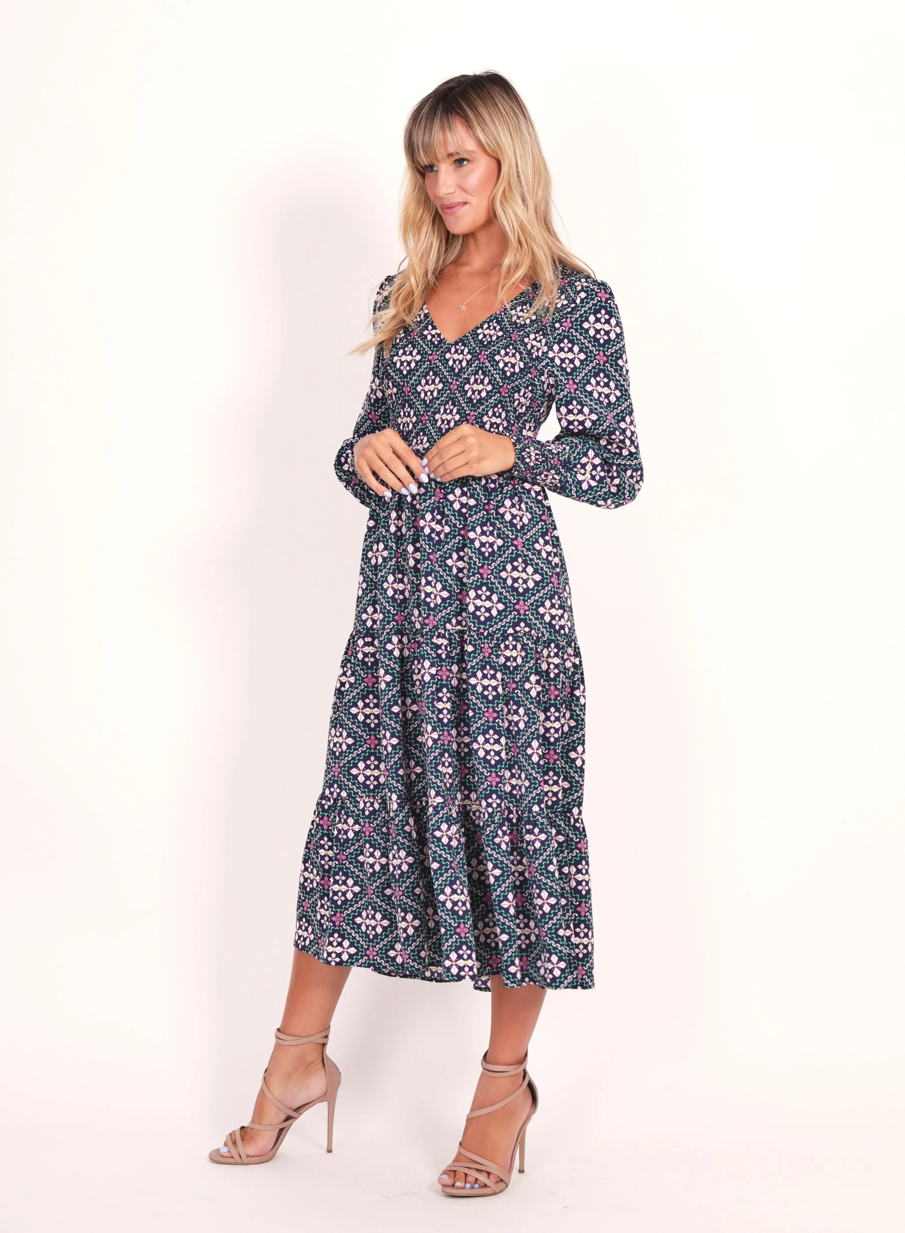 Phoenix Dress - Retro Navy