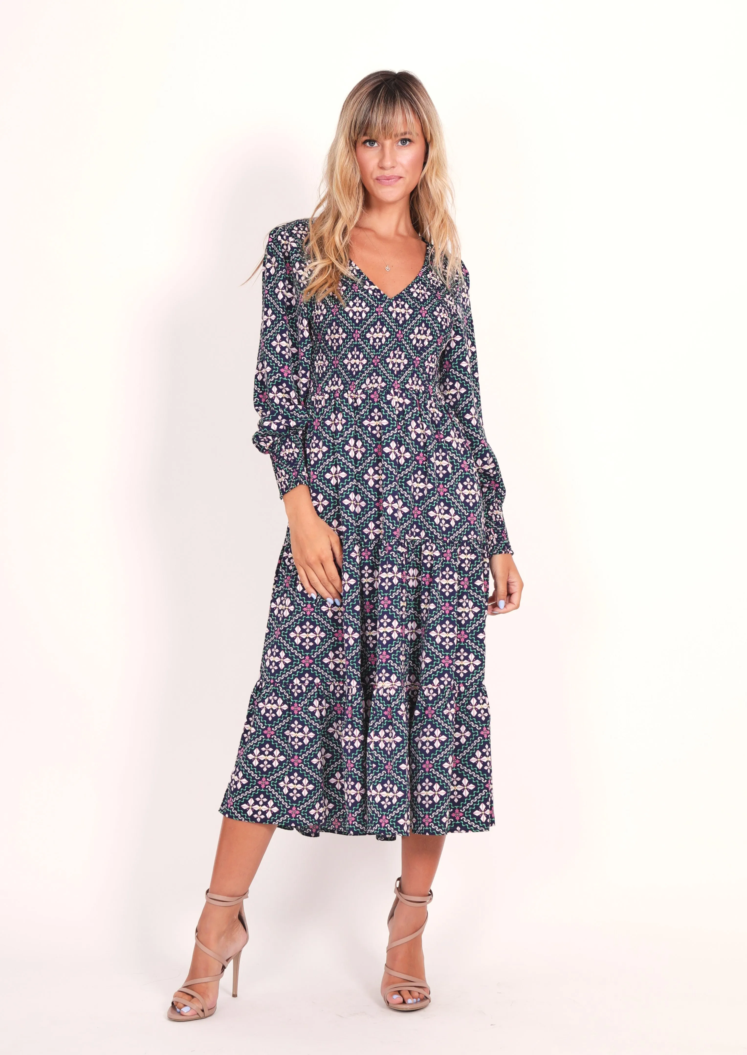 Phoenix Dress - Retro Navy