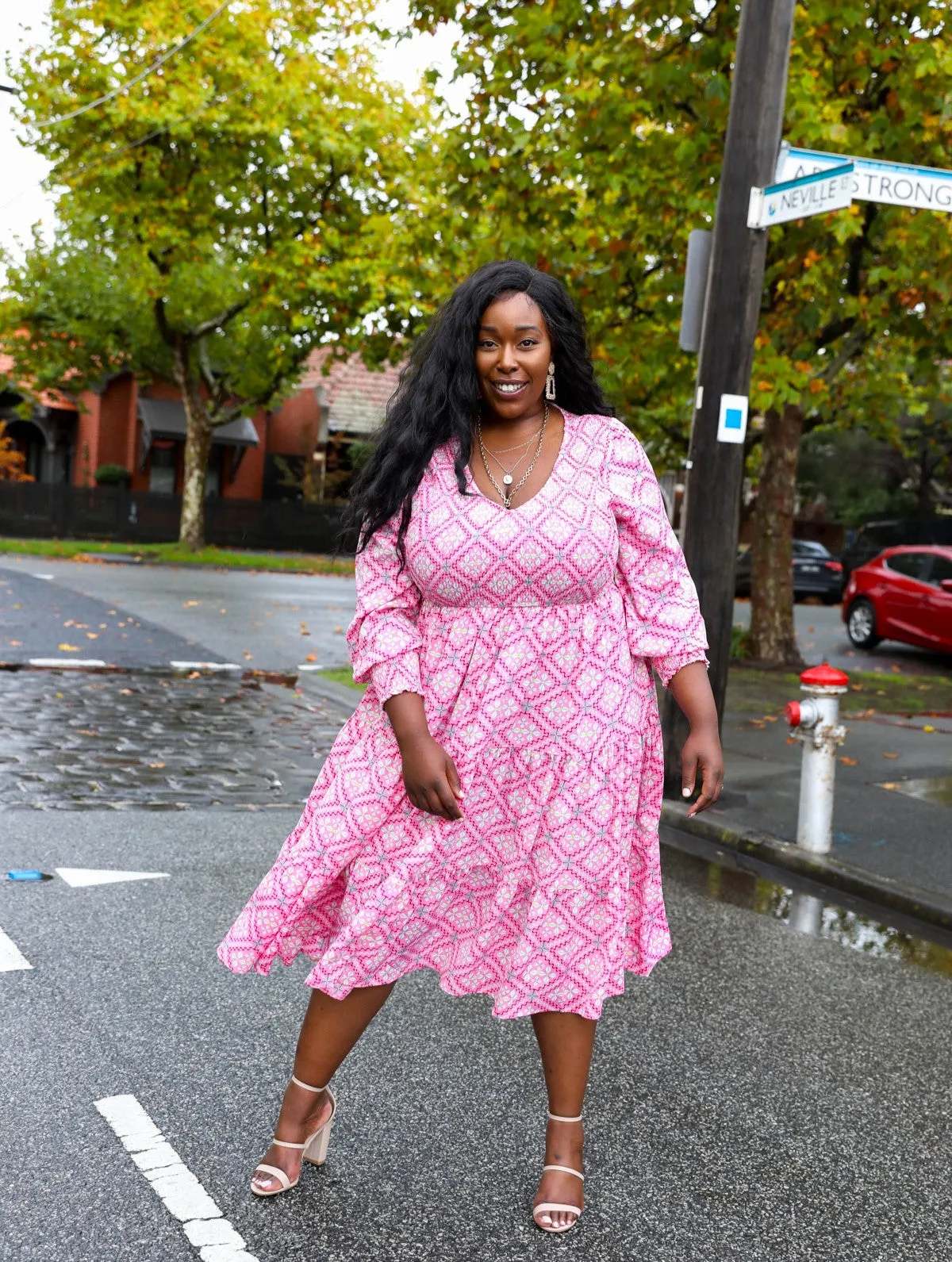 Phoenix Dress - Retro Pink