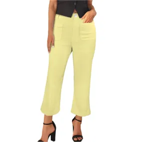 Piki Yellow Cropped Flared Pants