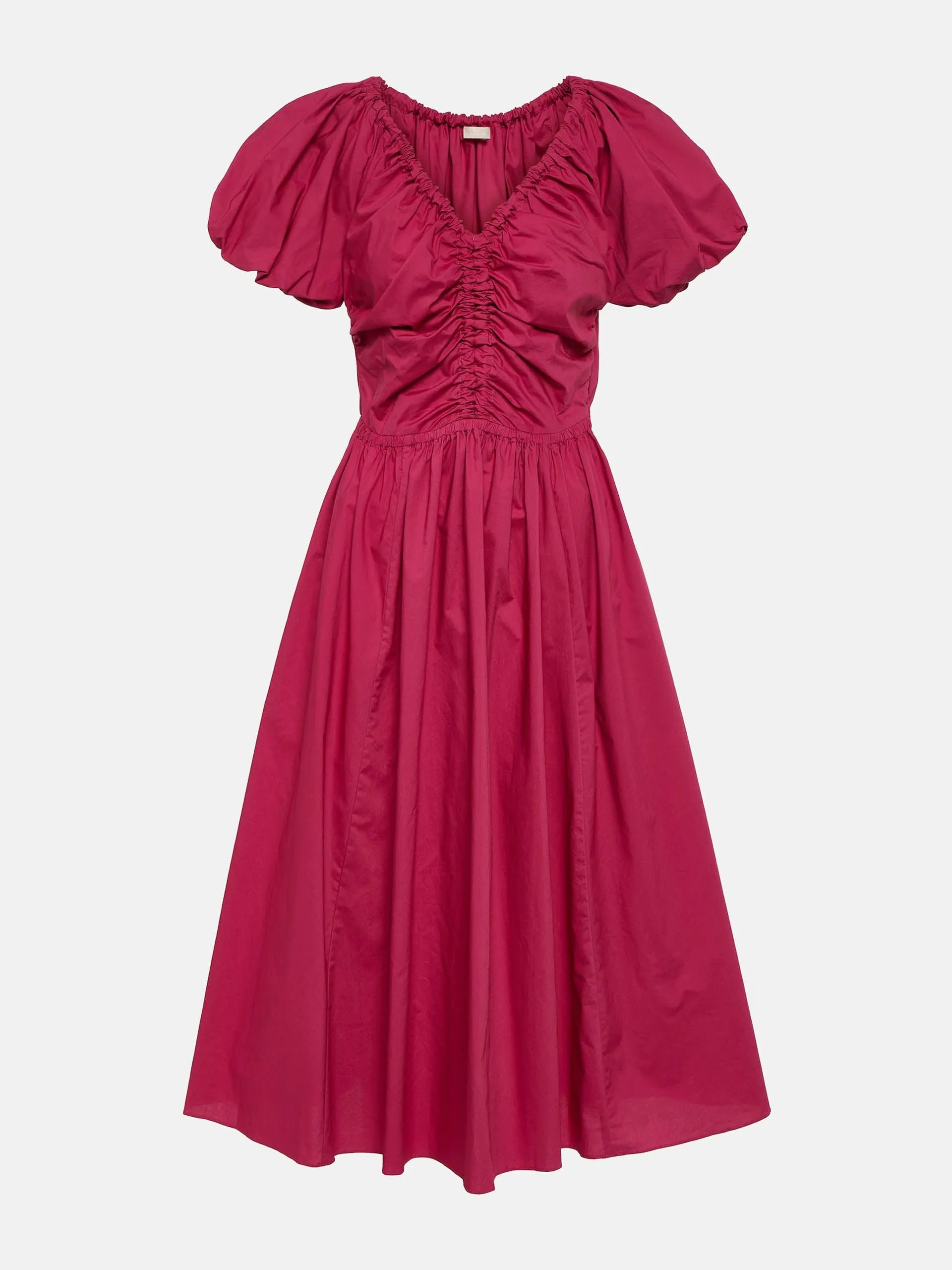 Pink cotton poplin midi dress