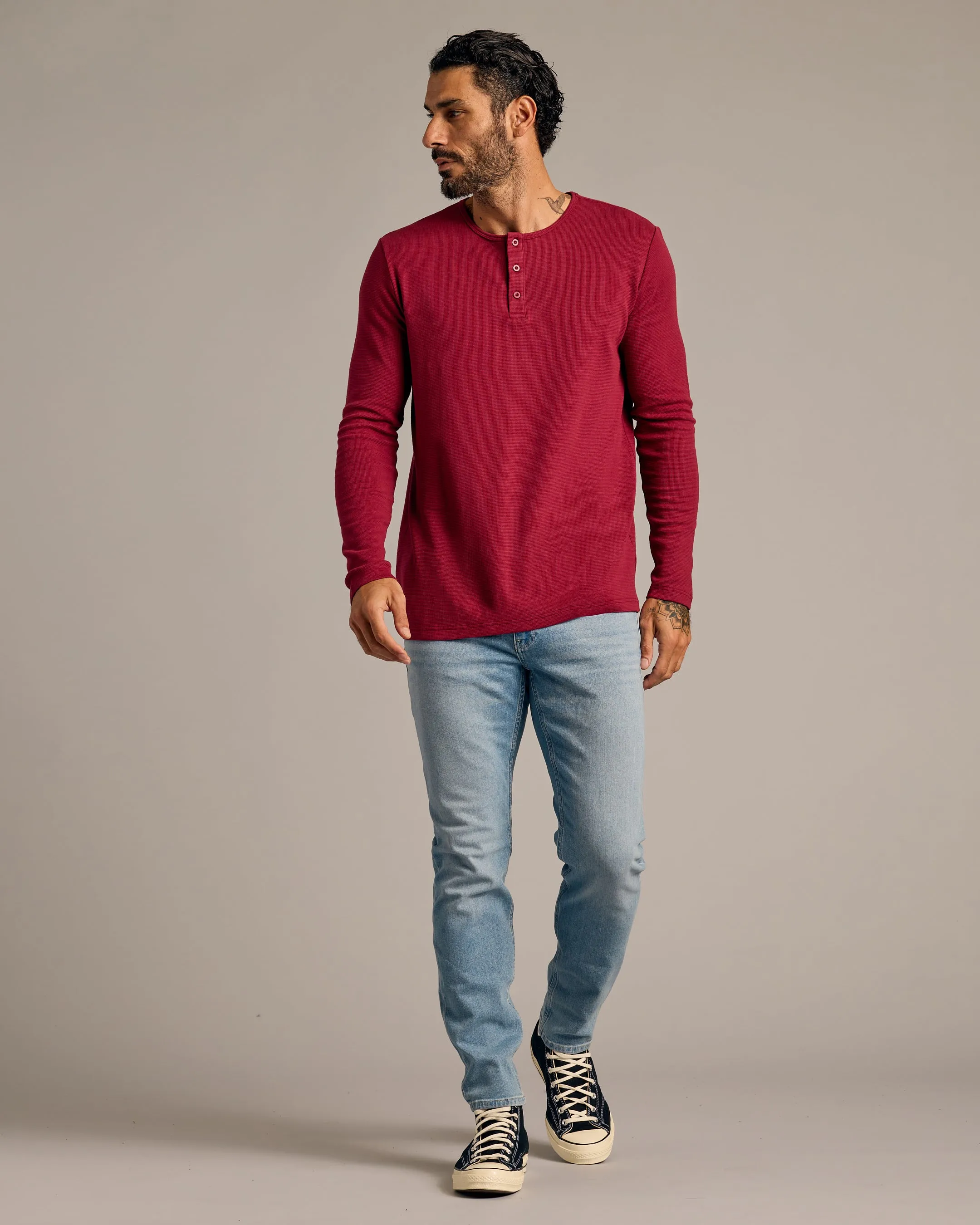 Pinot Waffle Long Sleeve Henley