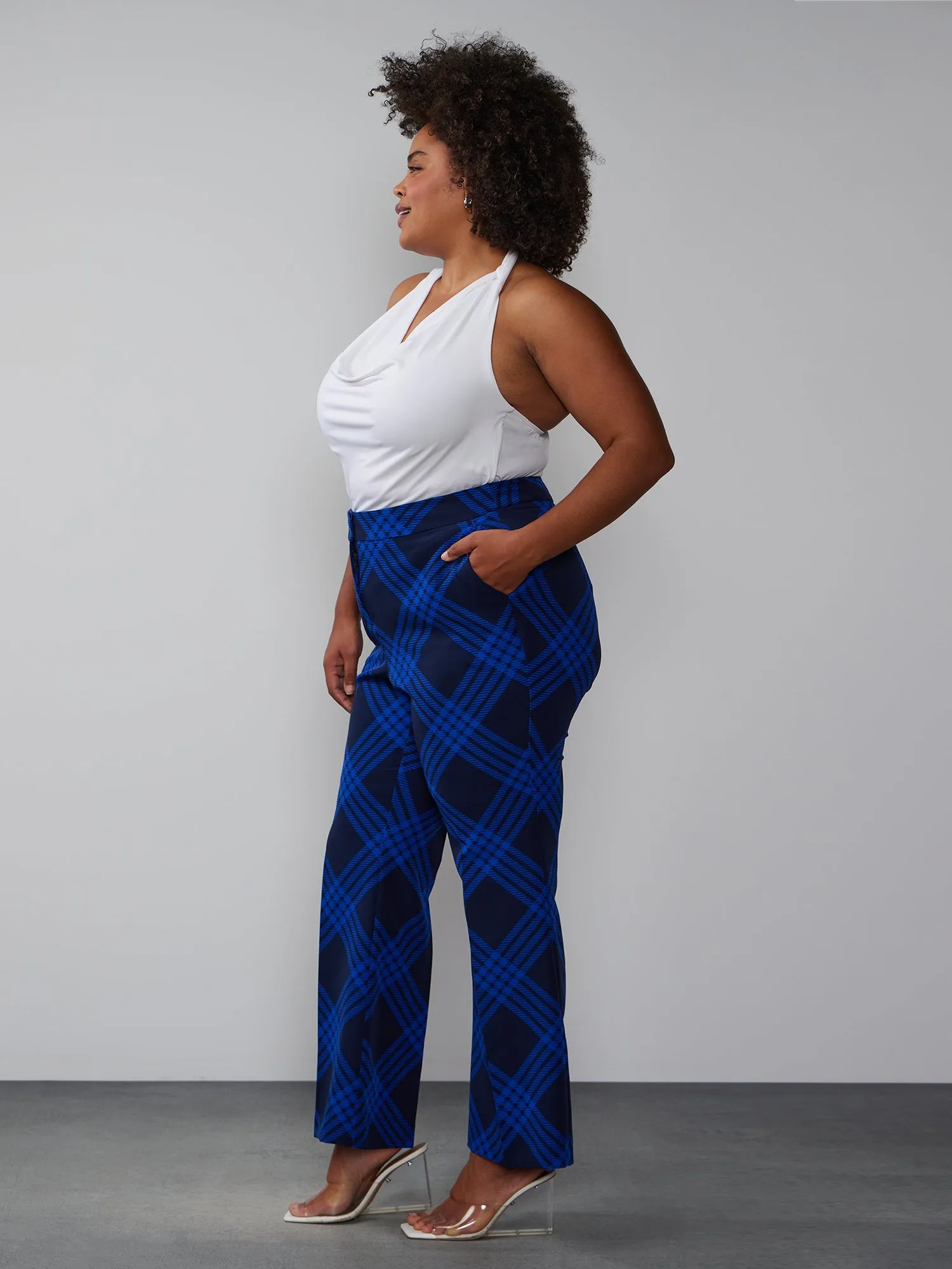 Plus Plaid Twill Pant