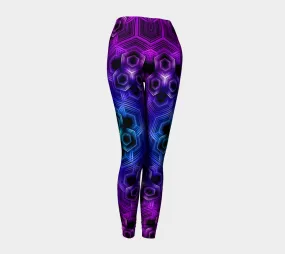 PURPLE  HEXAGON PATTERN | LEGGINGS | YANTRART