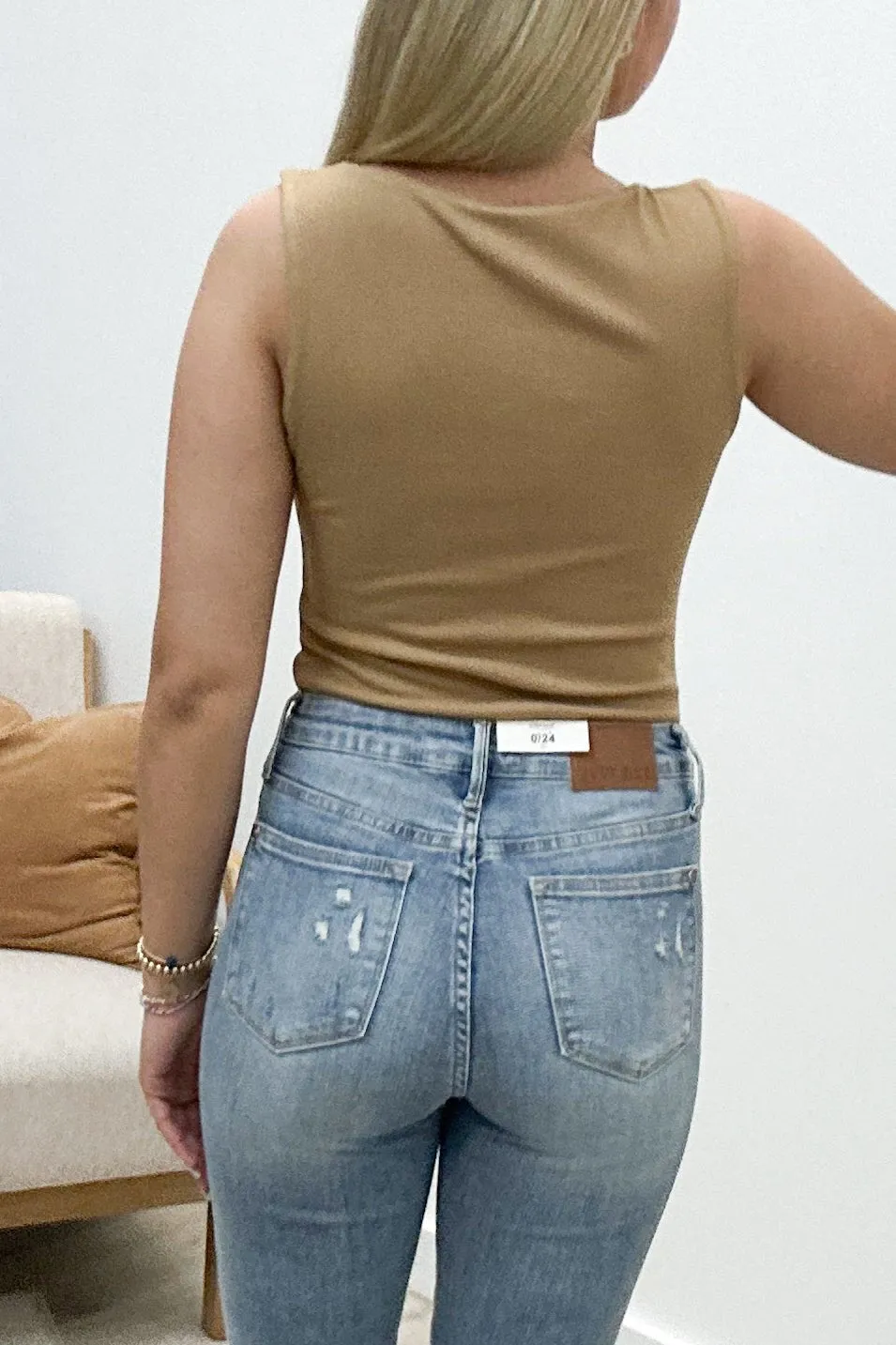 "Center Of Attention" Bodysuit (Camel)
