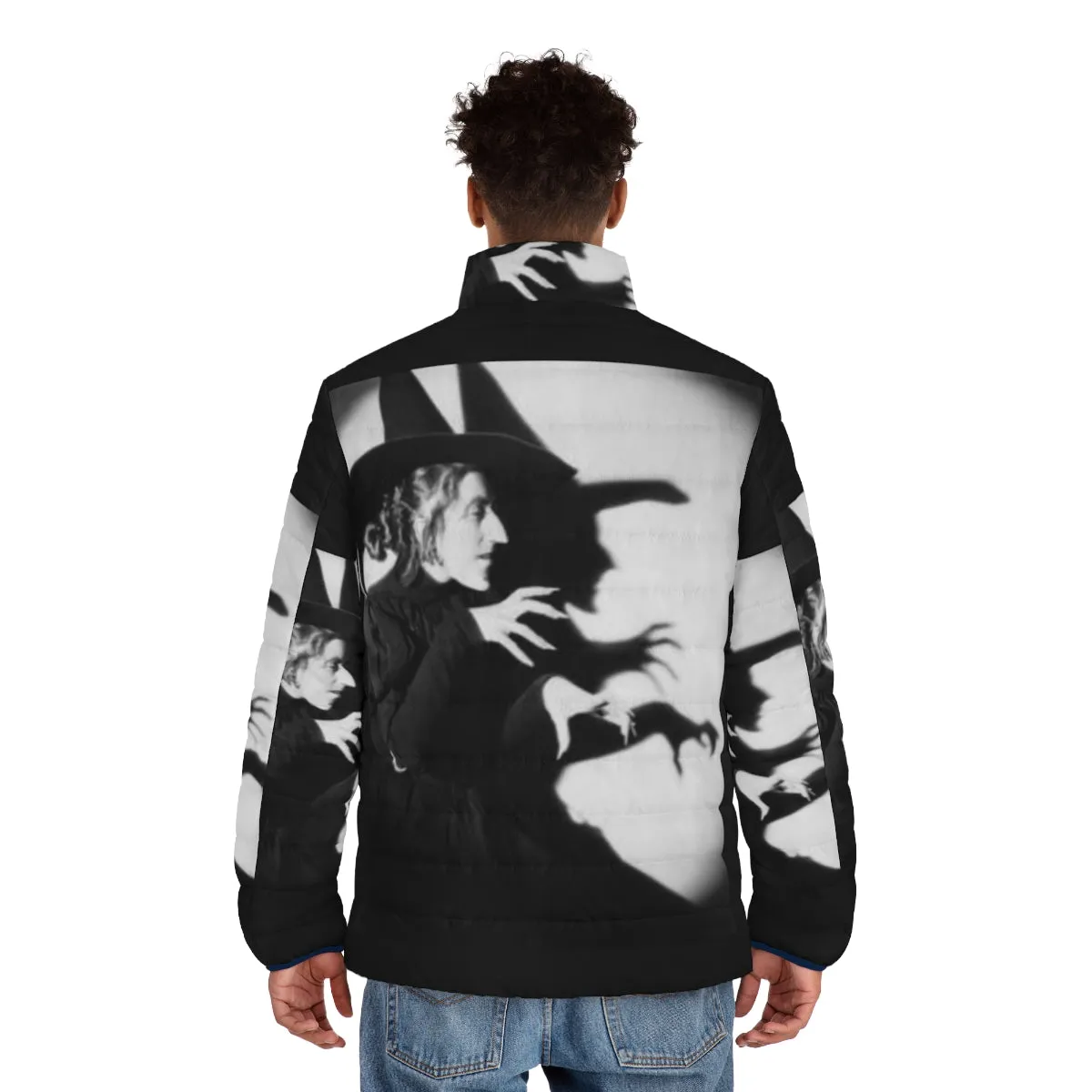 "Spooky Witch Puffer Jacket - Embrace the Dark Side of Fashion"