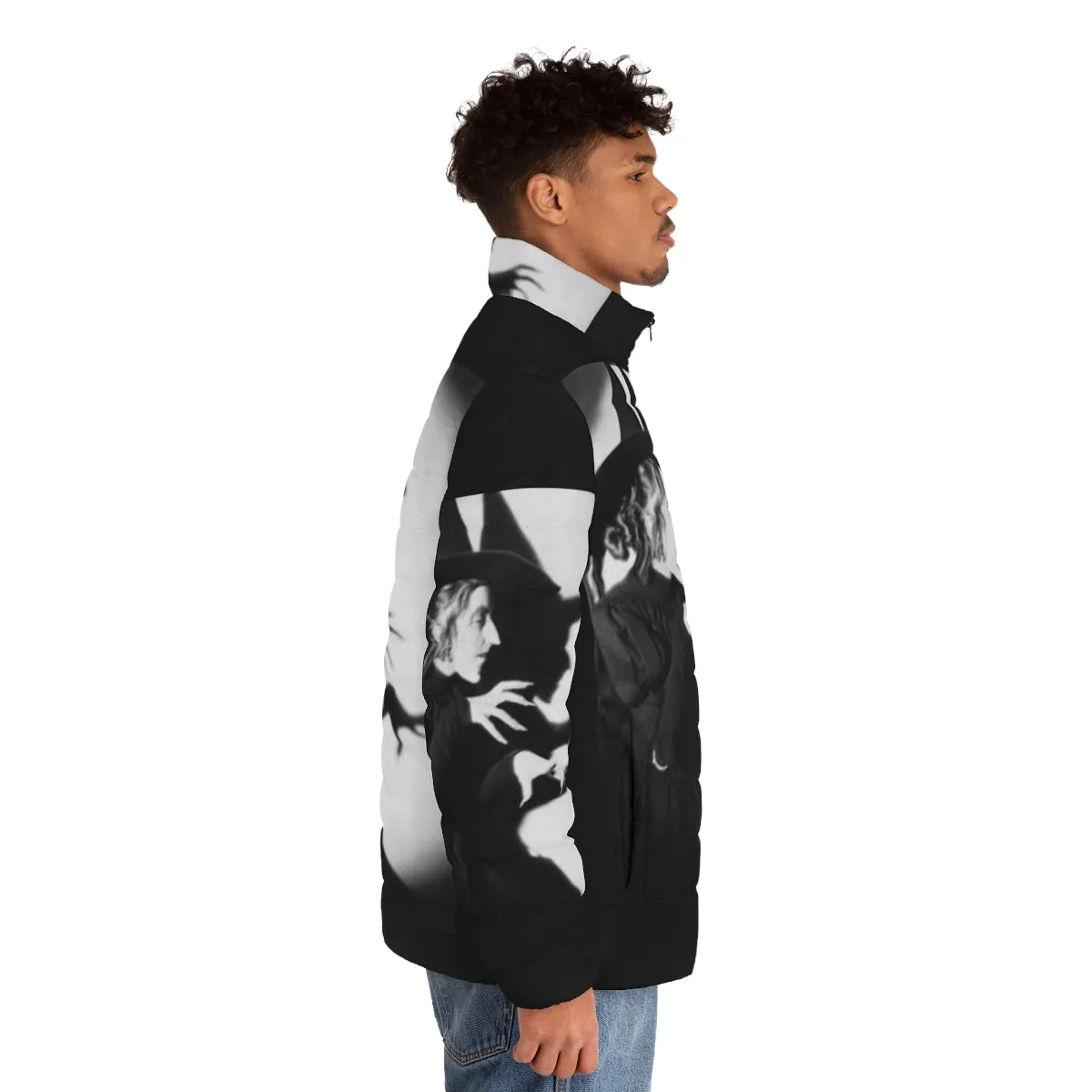 "Spooky Witch Puffer Jacket - Embrace the Dark Side of Fashion"
