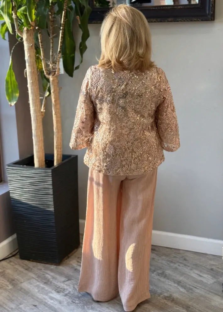 Radiant Rose Crinkle Pants