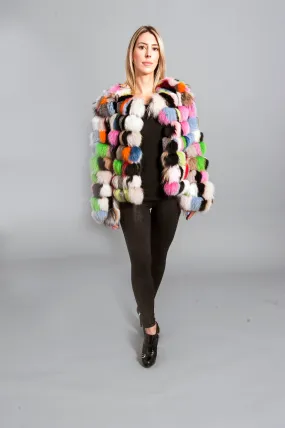 Rainbow Fox Fur Jacket